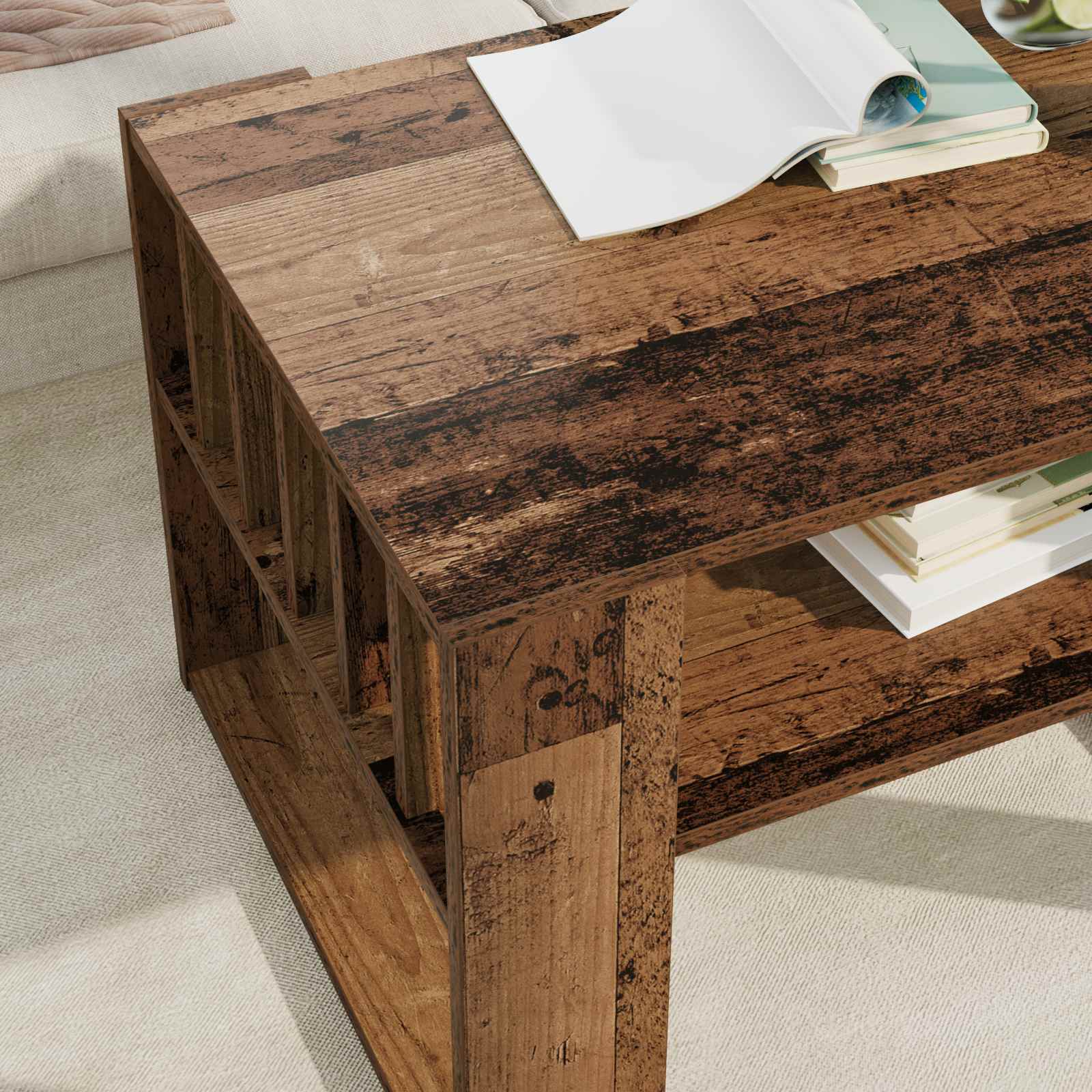 Table basse Bois ancien 66 x 49,5 x 45 cm Bois d'ingénierie - XIOS