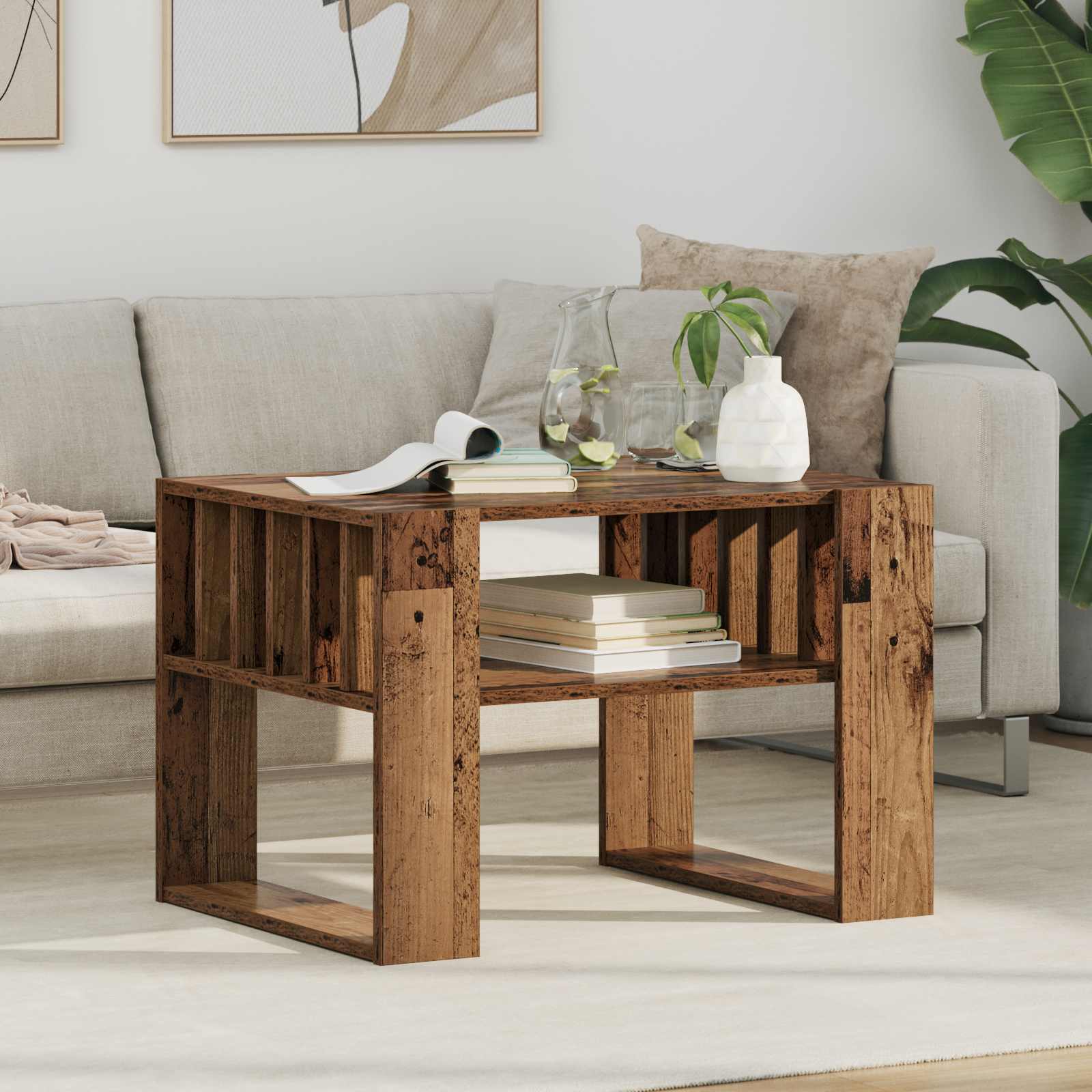 Table basse Bois ancien 66 x 49,5 x 45 cm Bois d'ingénierie - XIOS
