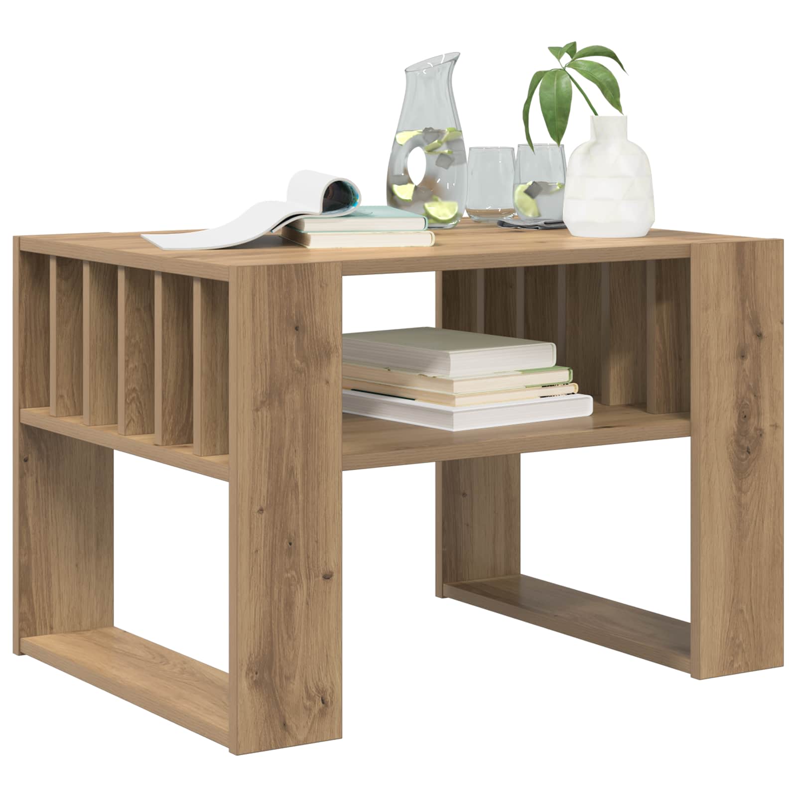 Table basse Chêne artisanal 66 x 49,5 x 45 cm Bois d'ingénierie - XIOS