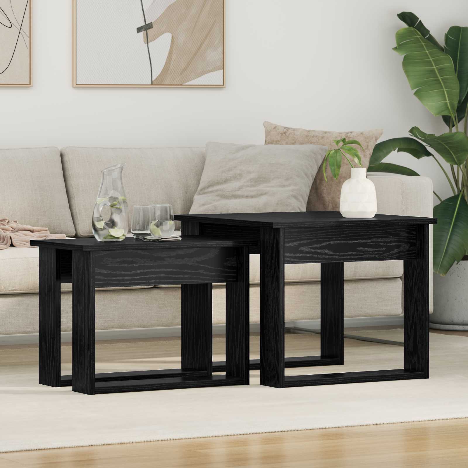 Ensemble de tables basses 2 pc Chêne noir 50 x 52 x 42 cm - XIOS