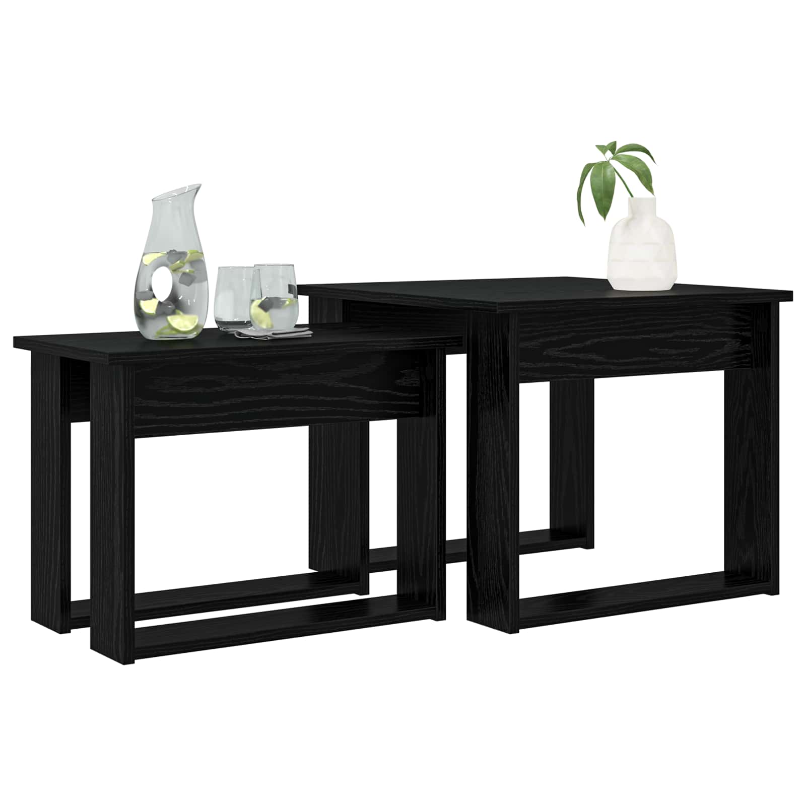 Ensemble de tables basses 2 pc Chêne noir 50 x 52 x 42 cm - XIOS