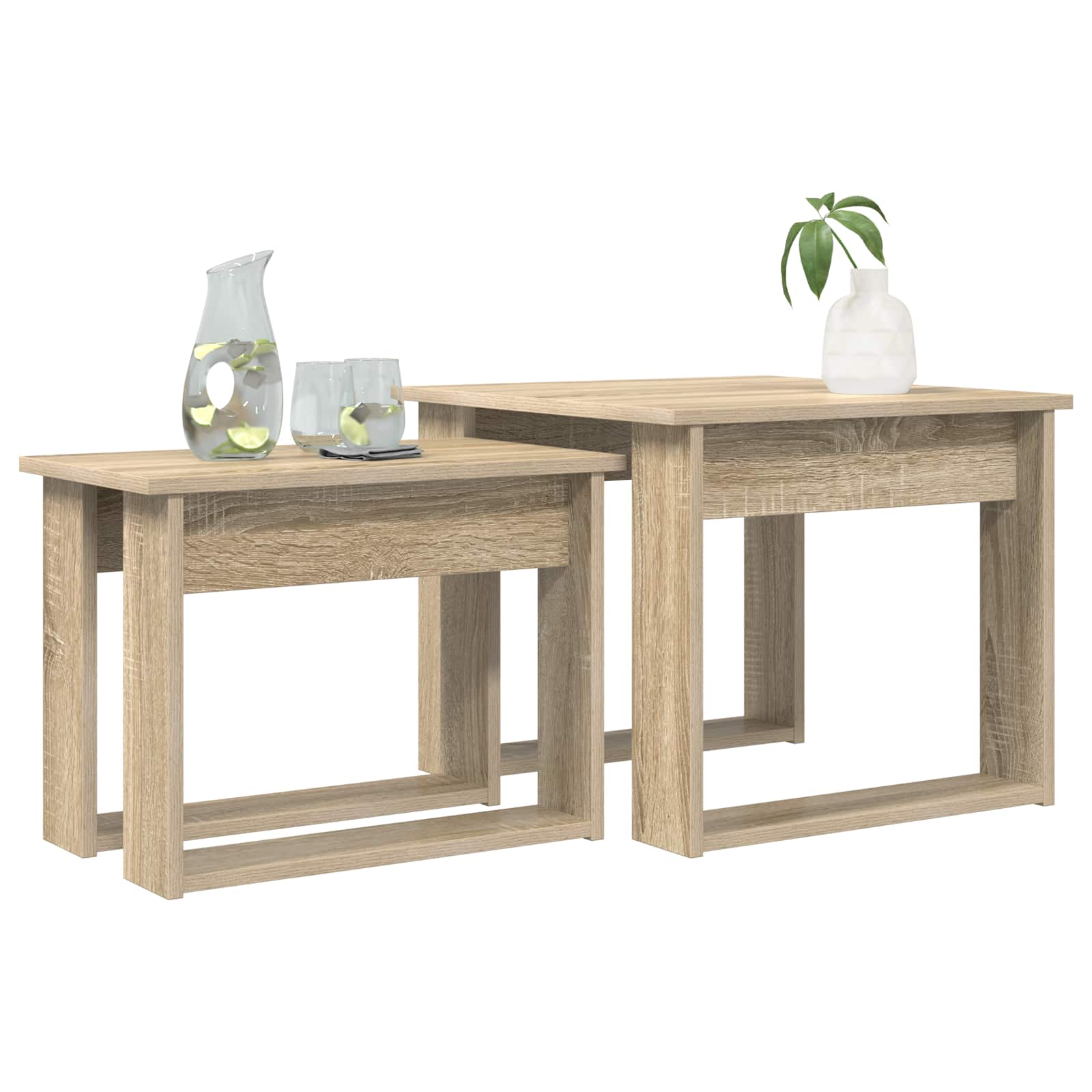 Ensemble de tables basses 2 pcs Chêne Sonoma Bois d'ingénierie