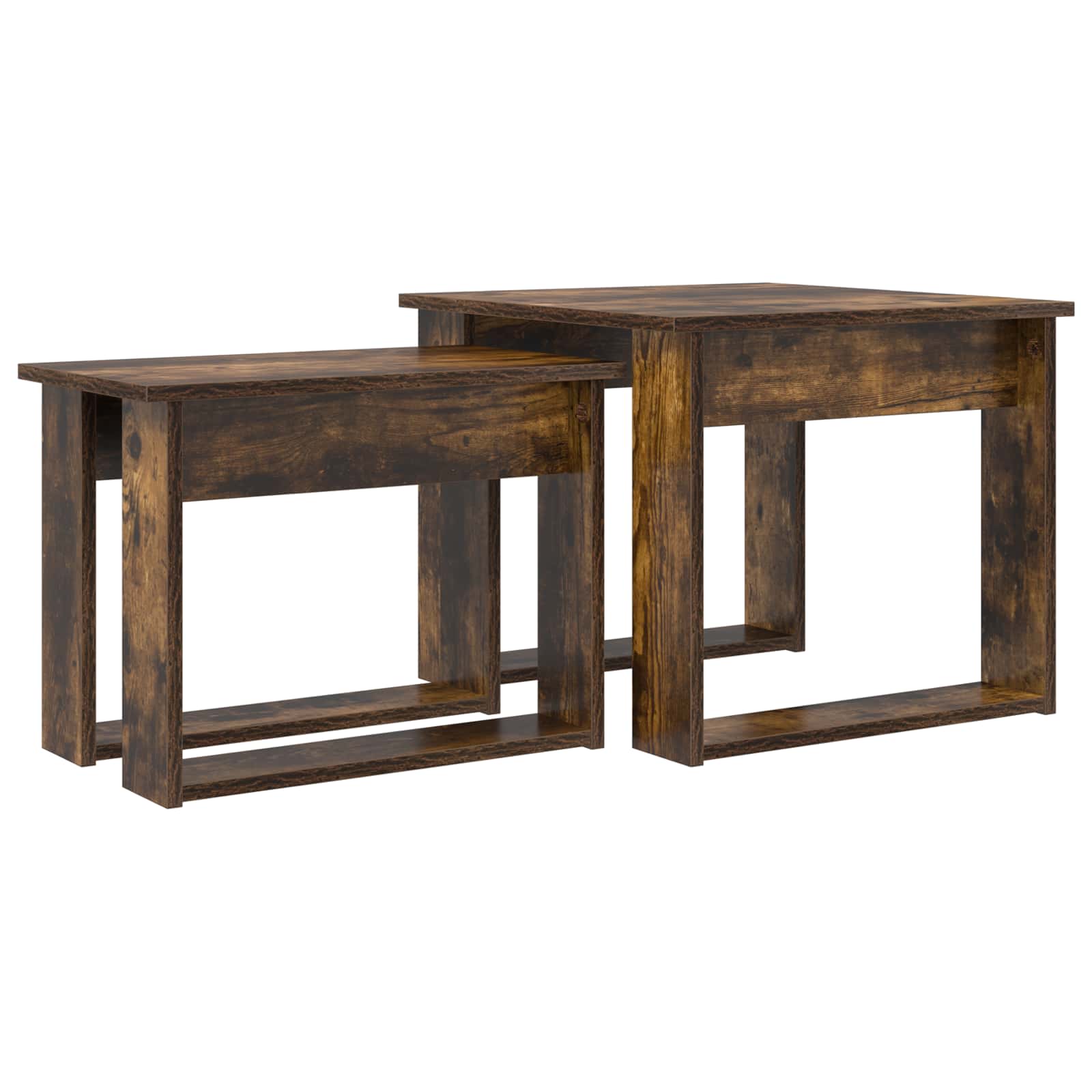 Ensemble de tables basses 2 pc Chêne fumé 50 x 52 x 42 cm - XIOS