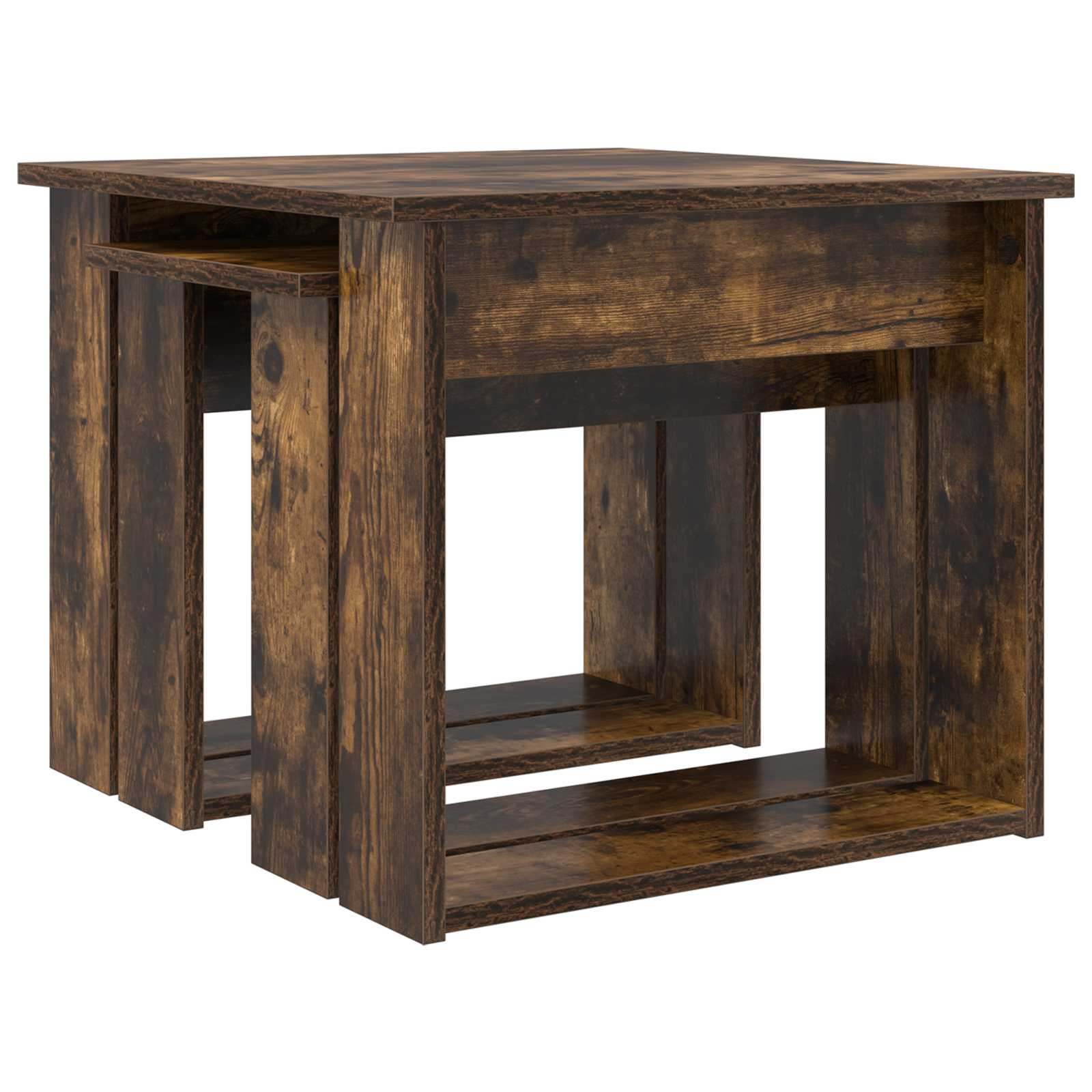Ensemble de tables basses 2 pc Chêne fumé 50 x 52 x 42 cm - XIOS