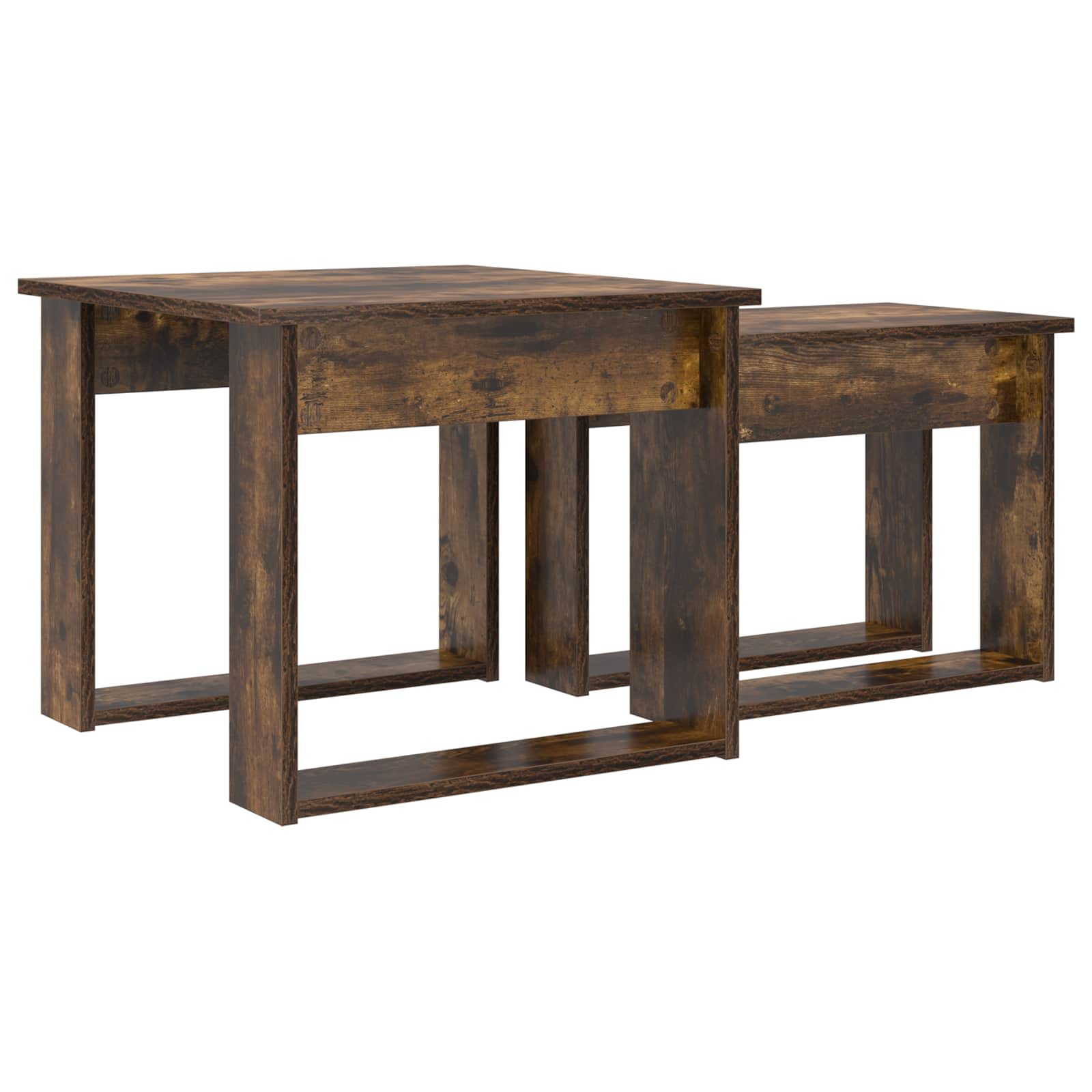 Ensemble de tables basses 2 pc Chêne fumé 50 x 52 x 42 cm - XIOS