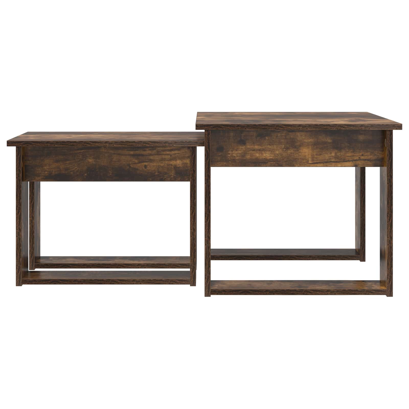 Ensemble de tables basses 2 pc Chêne fumé 50 x 52 x 42 cm - XIOS