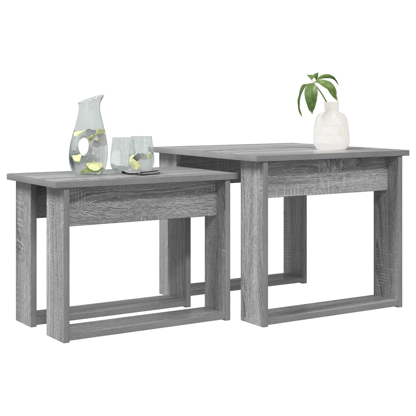 Ensemble de tables basses 2 pc Gris Sonoma 50 x 52 x 42 cm - XIOS