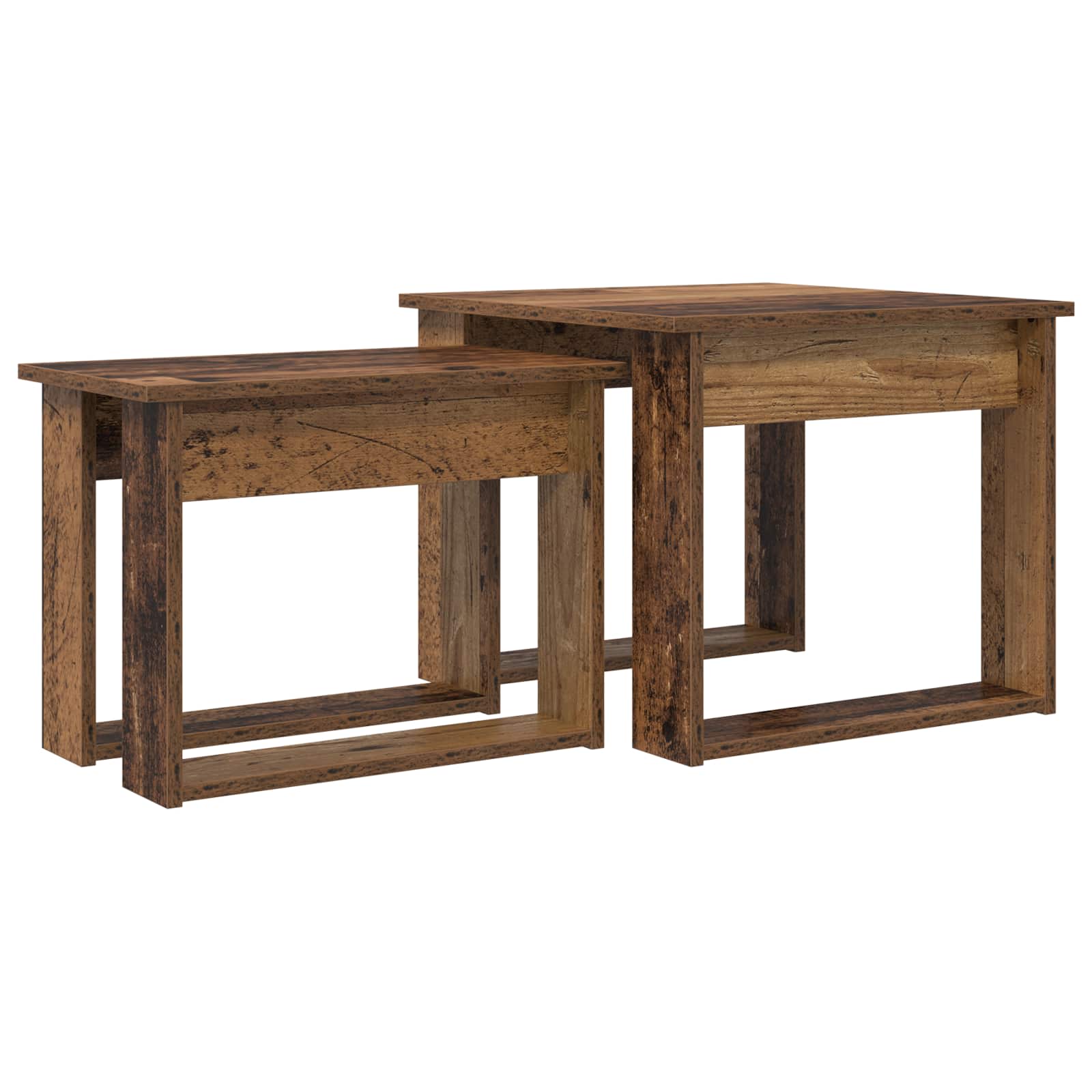 Ensemble de tables basses 2 pc Bois ancien 50 x 52 x 42 cm - XIOS