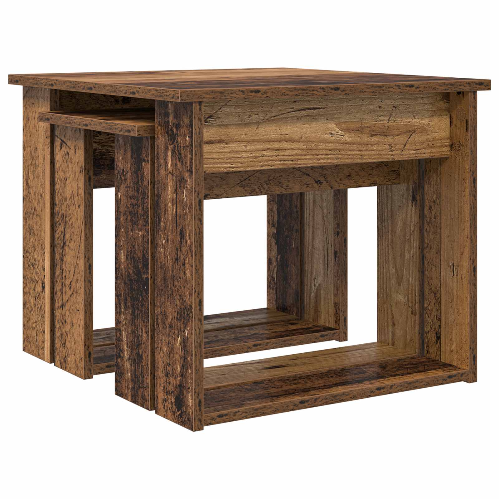 Ensemble de tables basses 2 pc Bois ancien 50 x 52 x 42 cm - XIOS