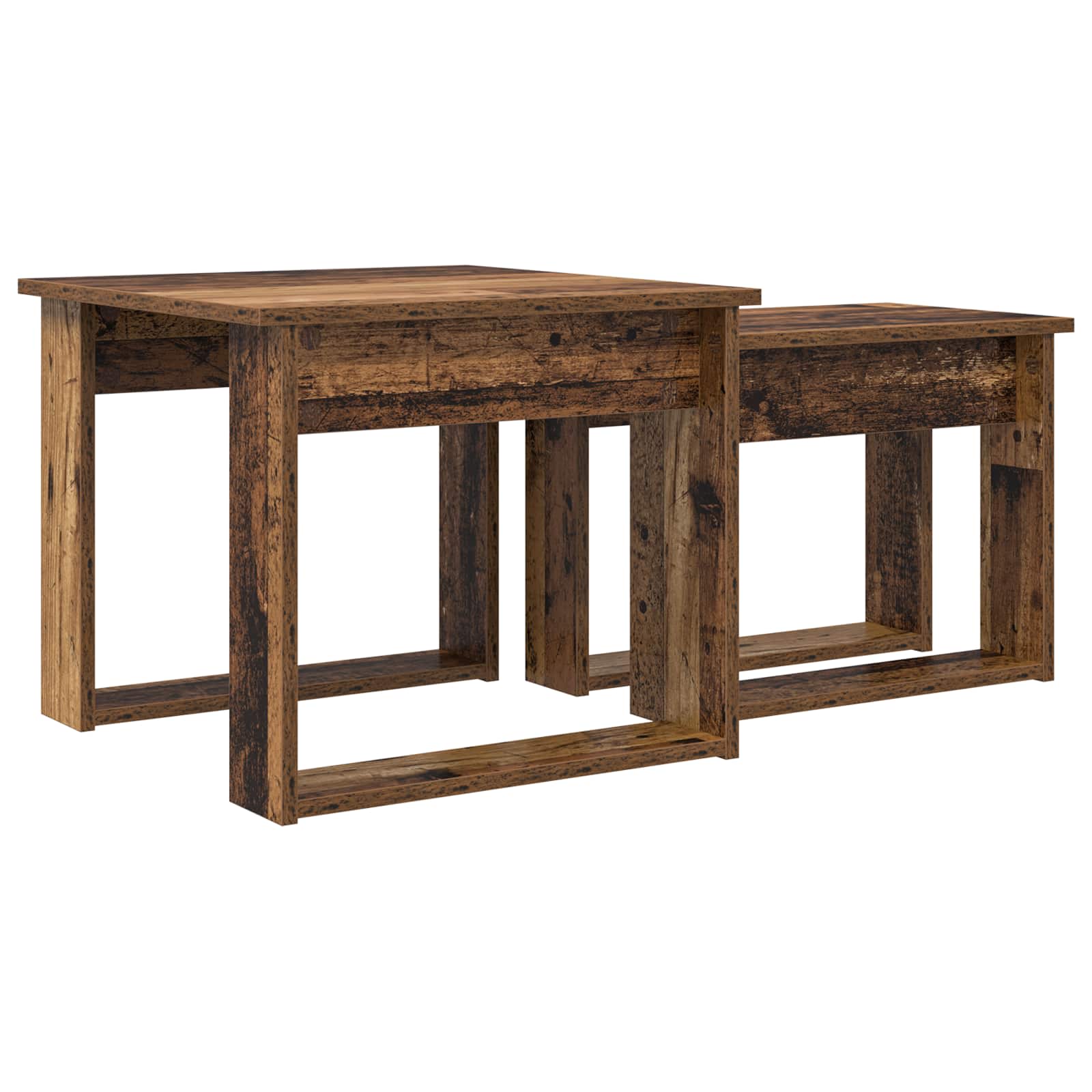 Ensemble de tables basses 2 pc Bois ancien 50 x 52 x 42 cm - XIOS