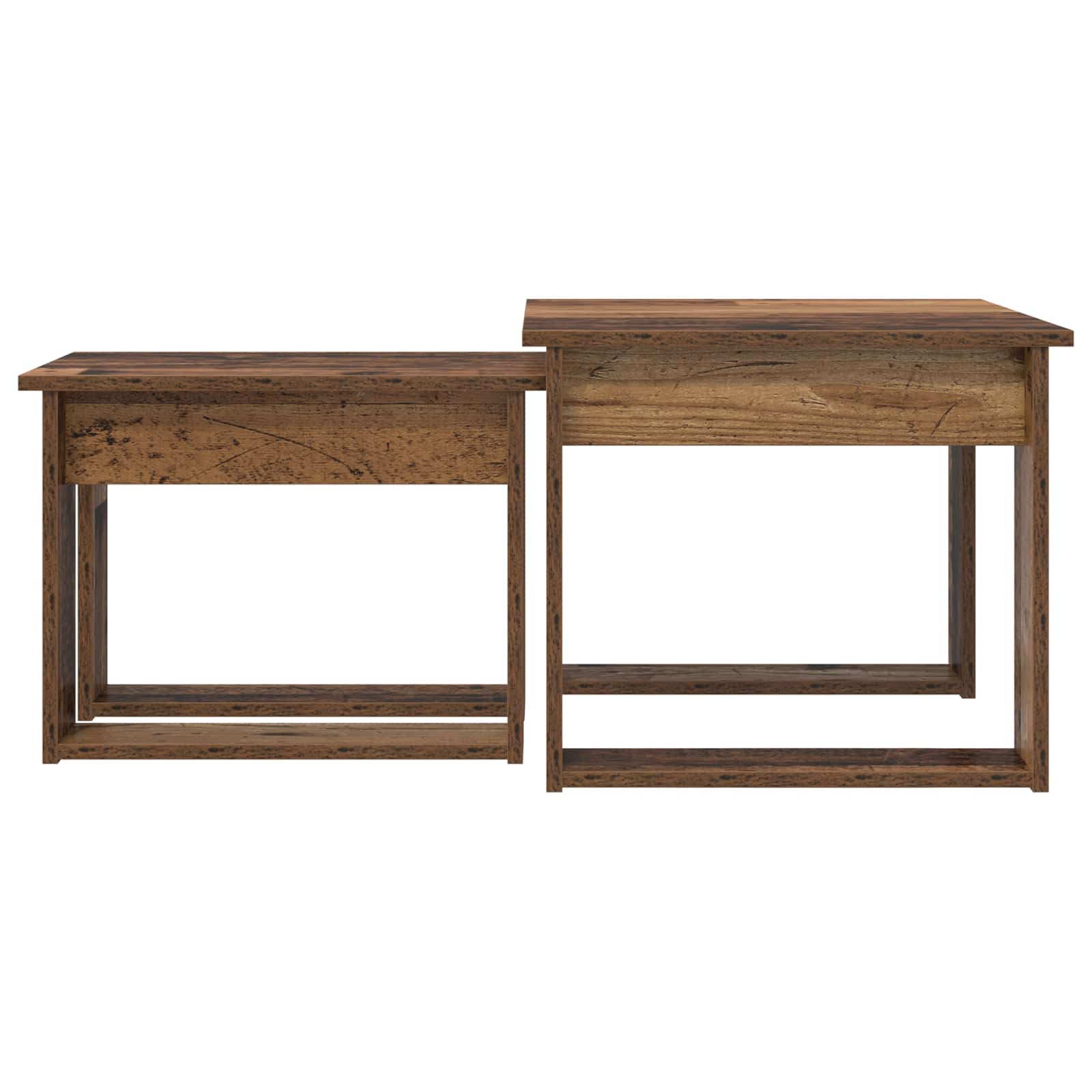 Ensemble de tables basses 2 pc Bois ancien 50 x 52 x 42 cm - XIOS