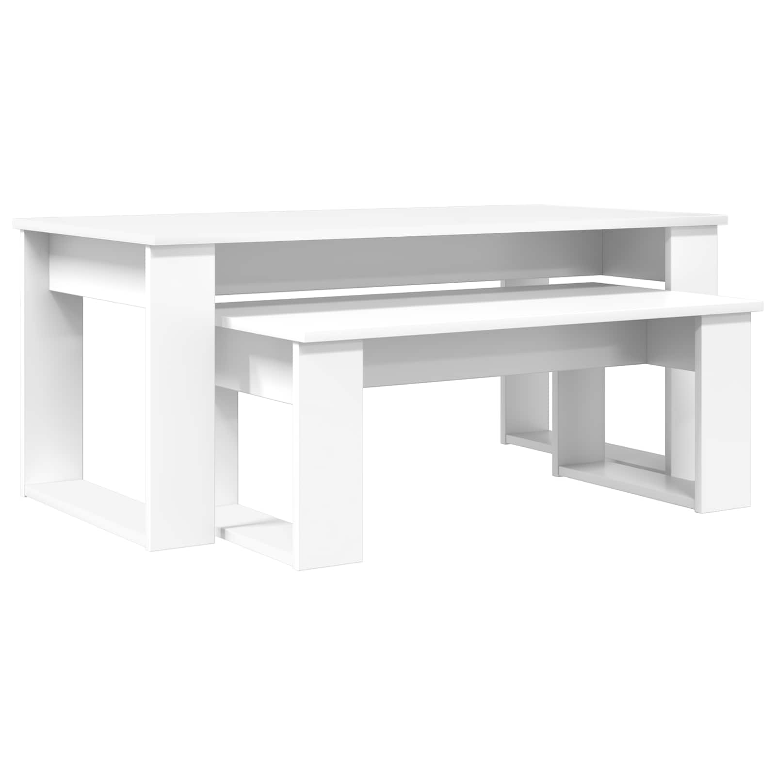 Ensemble de tables basses 2 pcs Blanc Bois d'ingénierie - XIOS