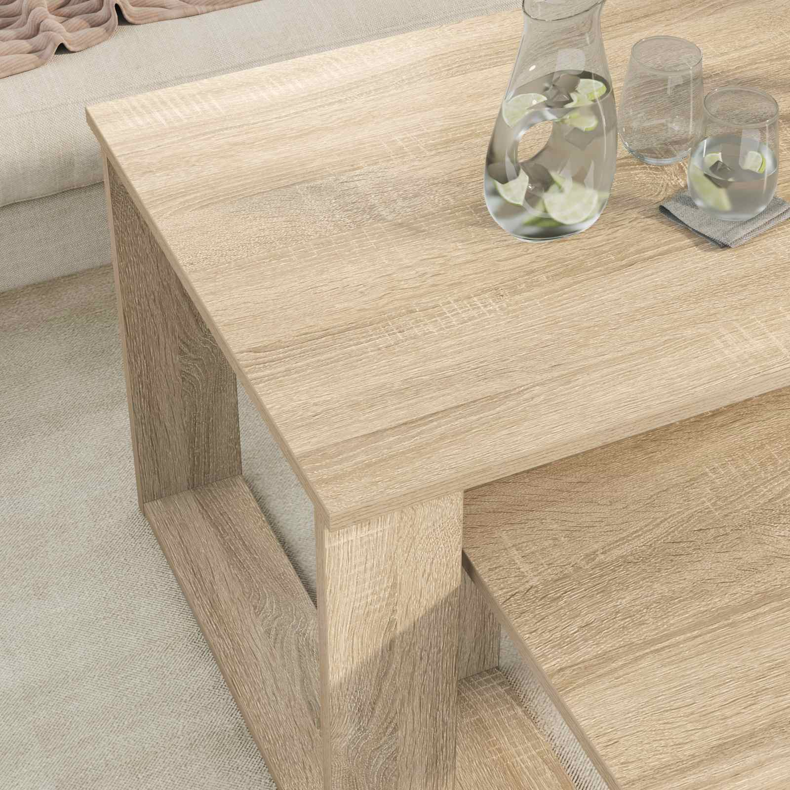 Ensemble de tables basses 2 pcs Chêne Sonoma Bois d'ingénierie - XIOS