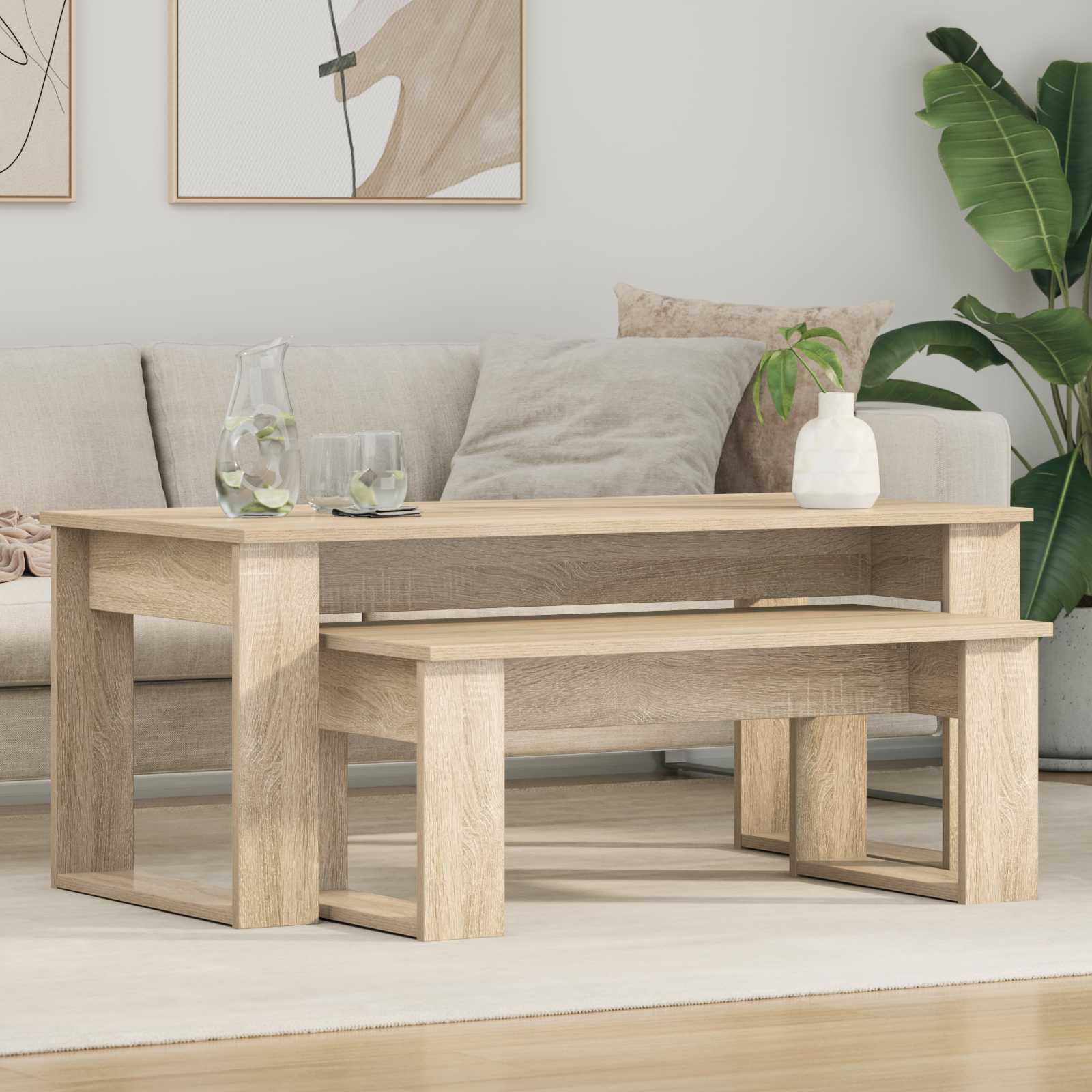 Ensemble de tables basses 2 pcs Chêne Sonoma Bois d'ingénierie - XIOS