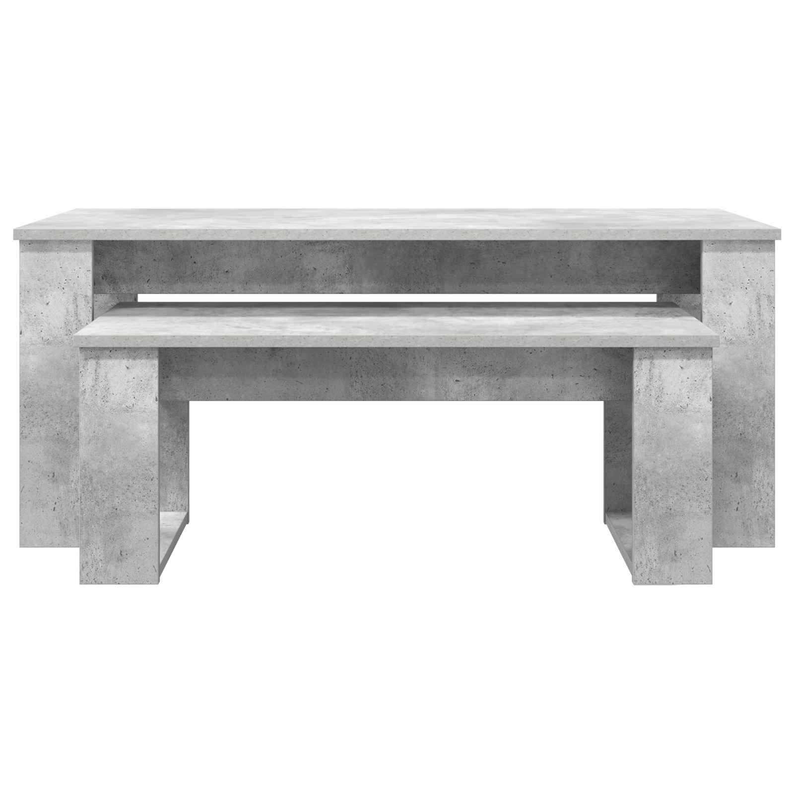 Ensemble de tables basses 2 pcs Gris béton Bois d'ingénierie - XIOS