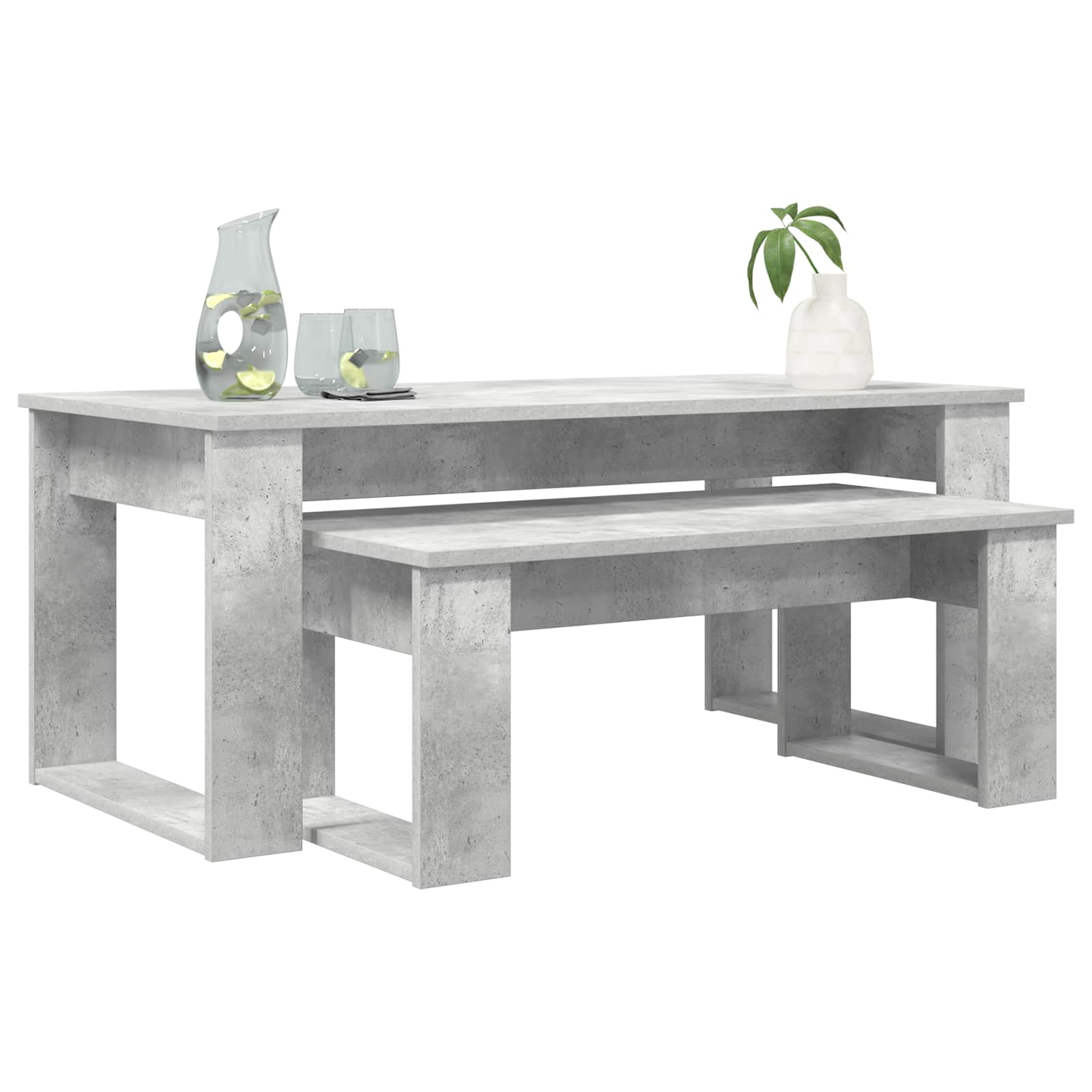 Ensemble de tables basses 2 pcs Gris béton Bois d'ingénierie - XIOS