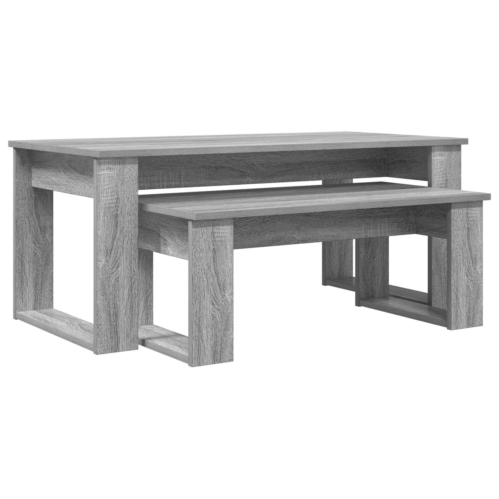 Ensemble de tables basses 2 pcs Gris Sonoma Bois d'ingénierie - XIOS