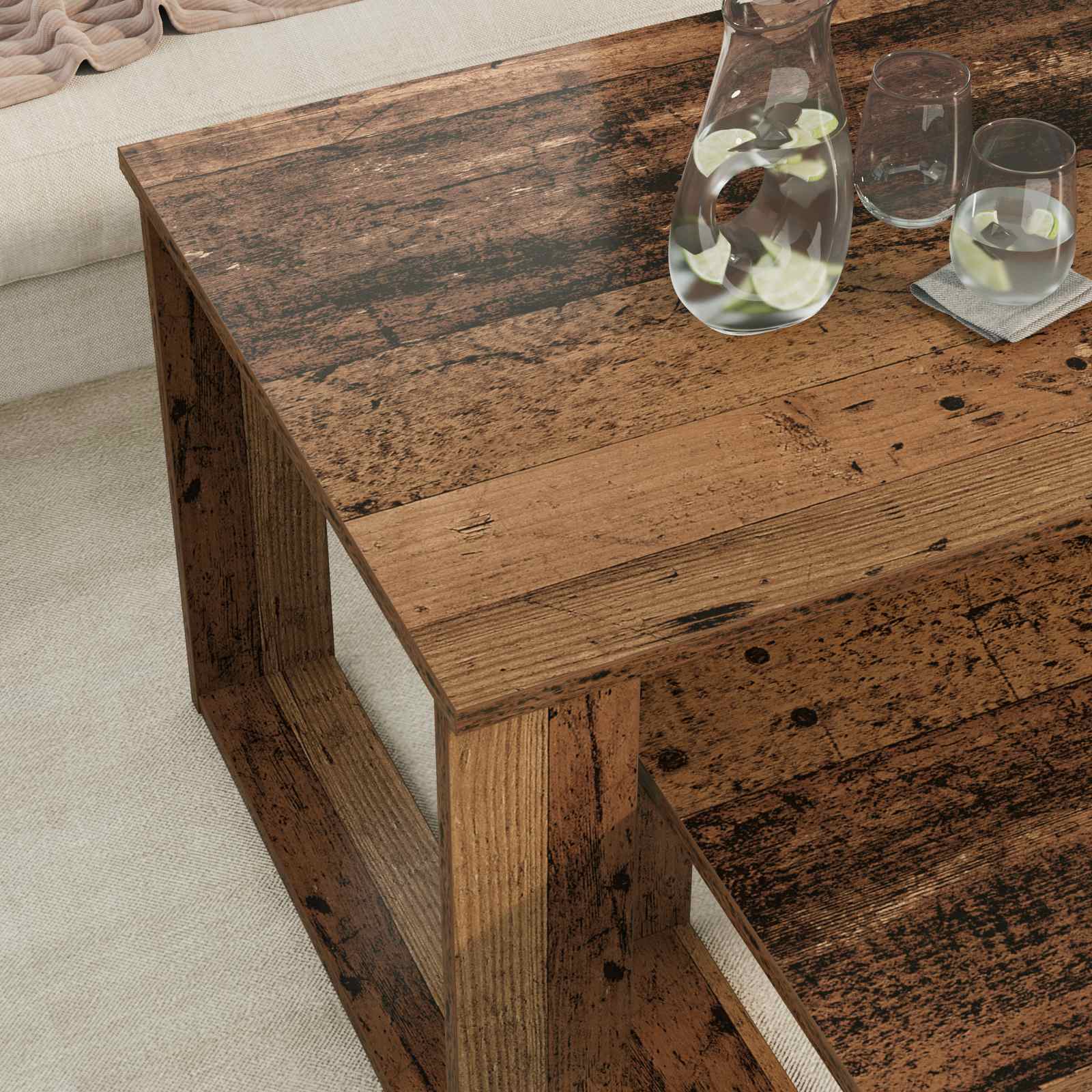 Ensemble de tables basses 2 pcs Bois ancien Bois d'ingénierie - XIOS