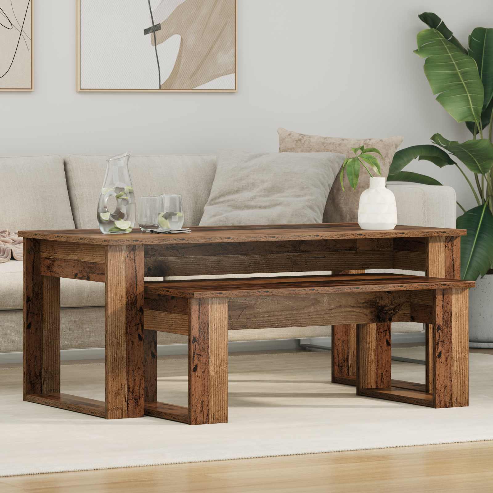 Ensemble de tables basses 2 pcs Bois ancien Bois d'ingénierie - XIOS