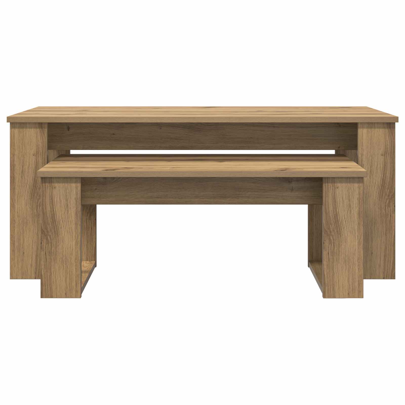 Ensemble de tables basses 2 pcs Chêne artisanal - XIOS