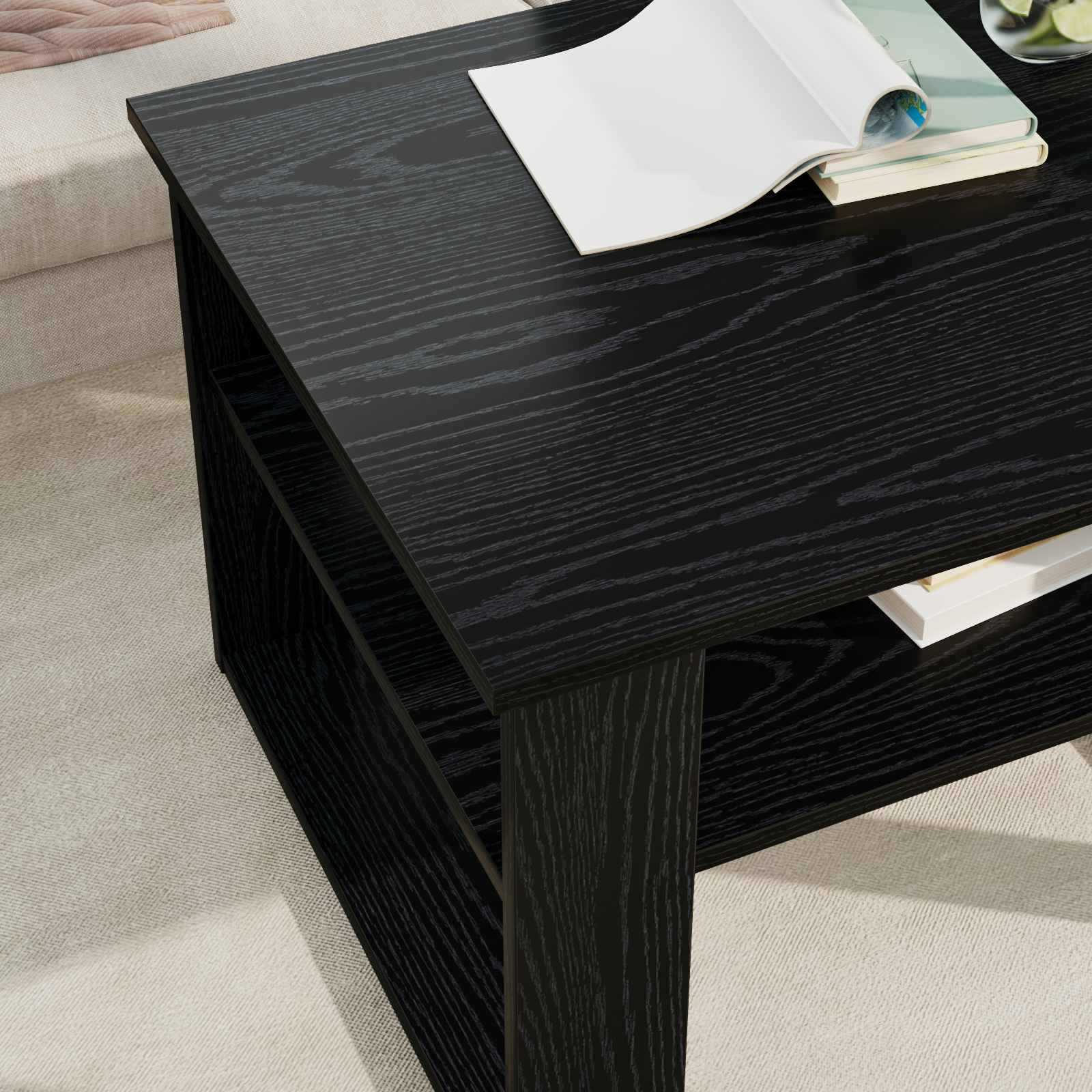 Table basse Chêne noir 64 x 54 x 44 cm Bois d'ingénierie - XIOS