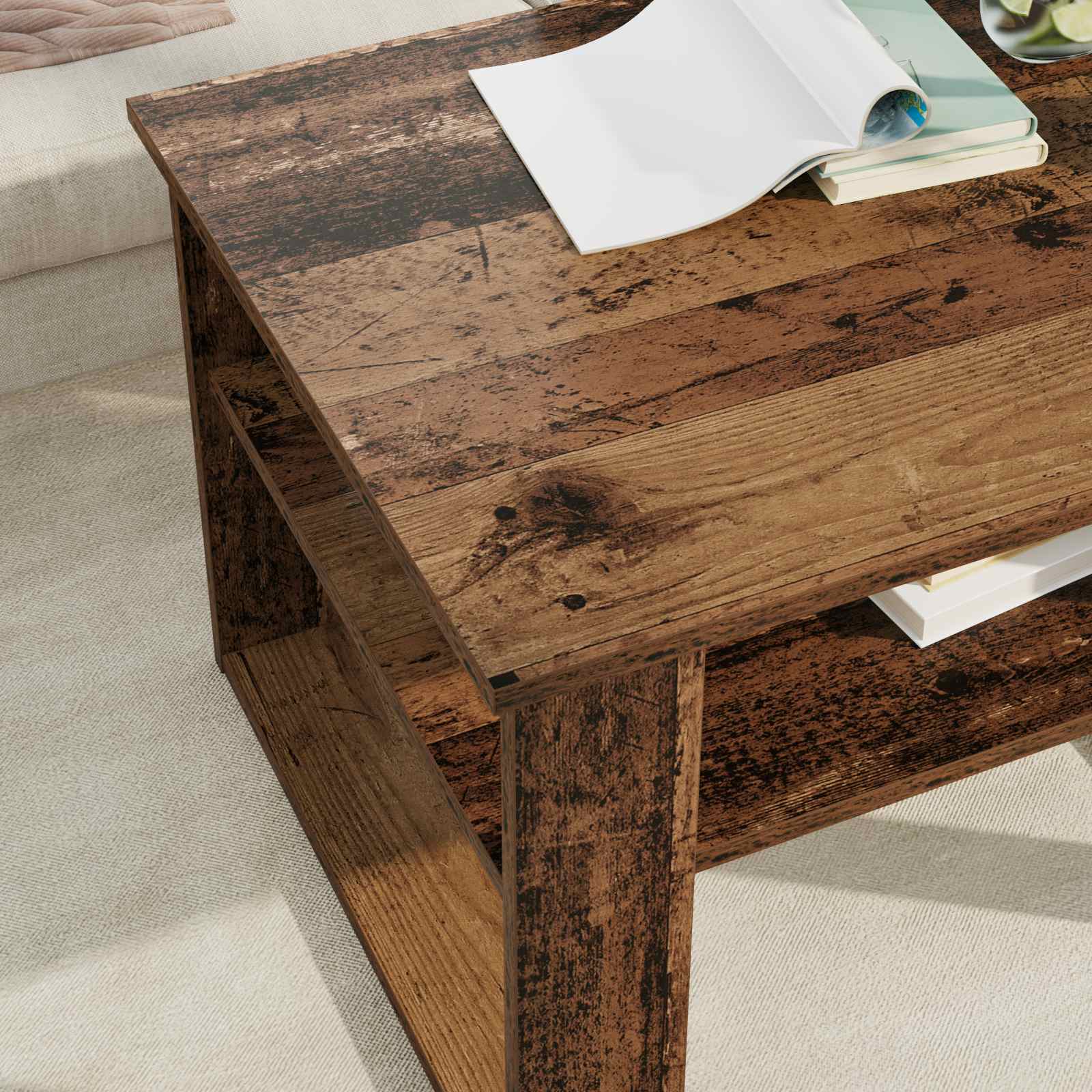 Table basse Bois ancien 64 x 54 x 44 cm Bois d'ingénierie - XIOS