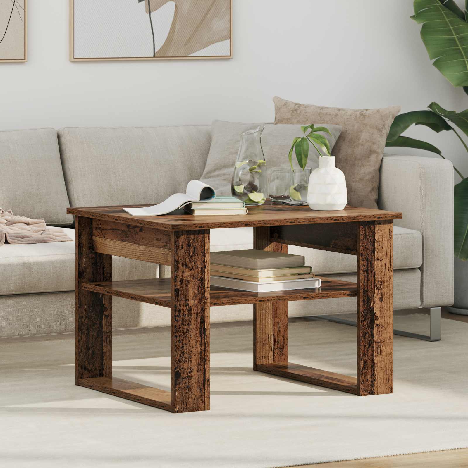Table basse Bois ancien 64 x 54 x 44 cm Bois d'ingénierie - XIOS