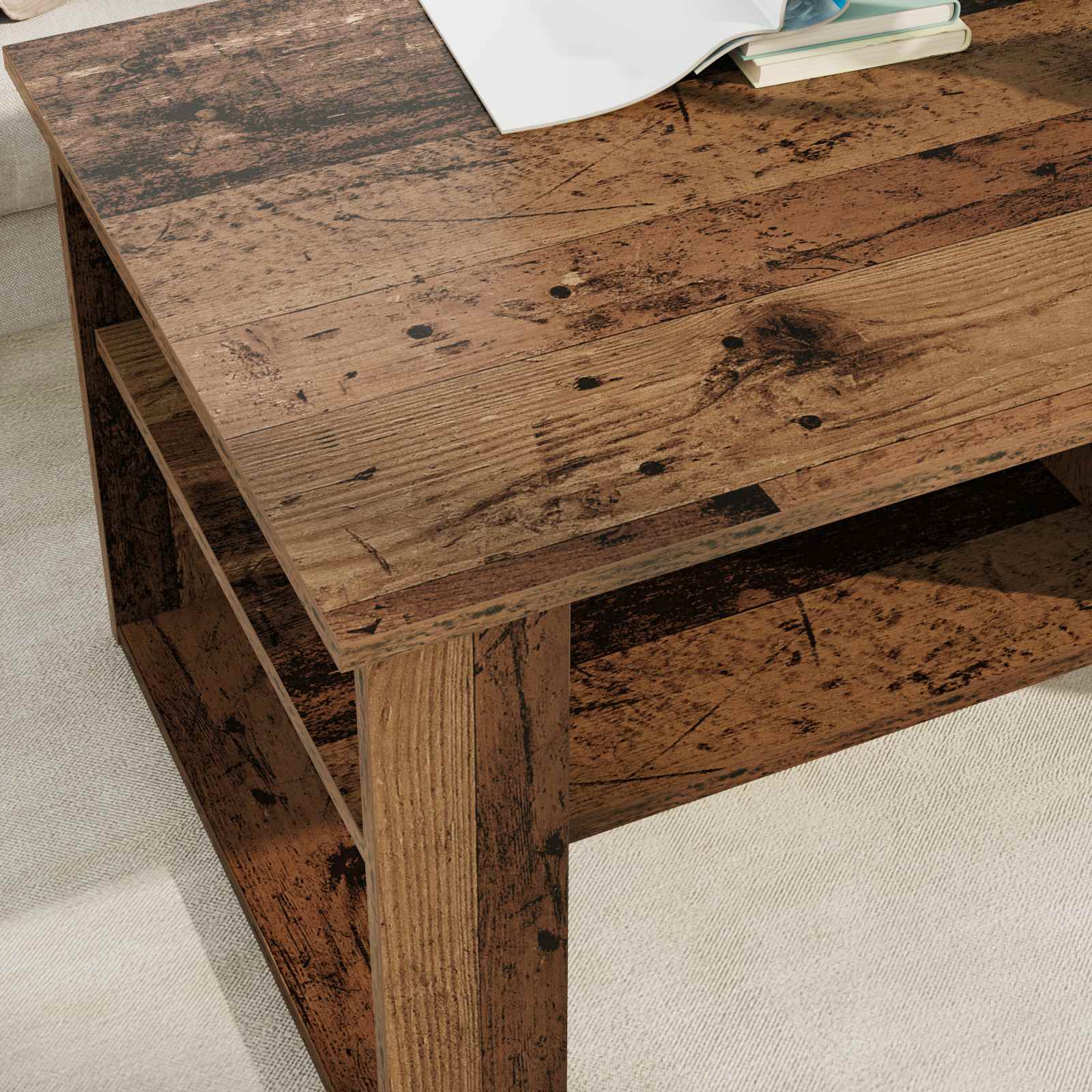 Table basse Bois ancien 96 x 54 x 44 cm Bois d'ingénierie - XIOS