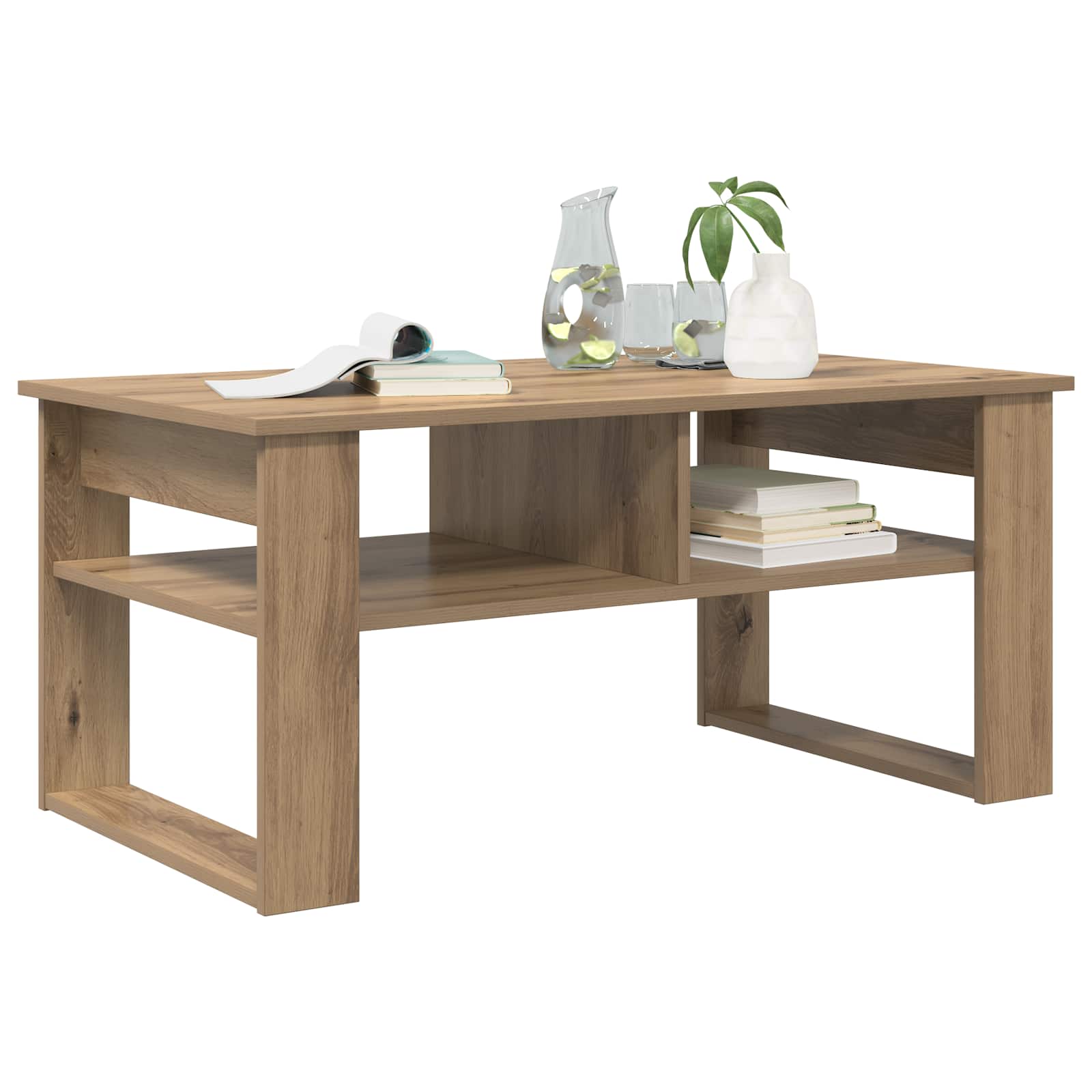 Table basse Chêne artisanal 96 x 54 x 44 cm Bois d'ingénierie - XIOS