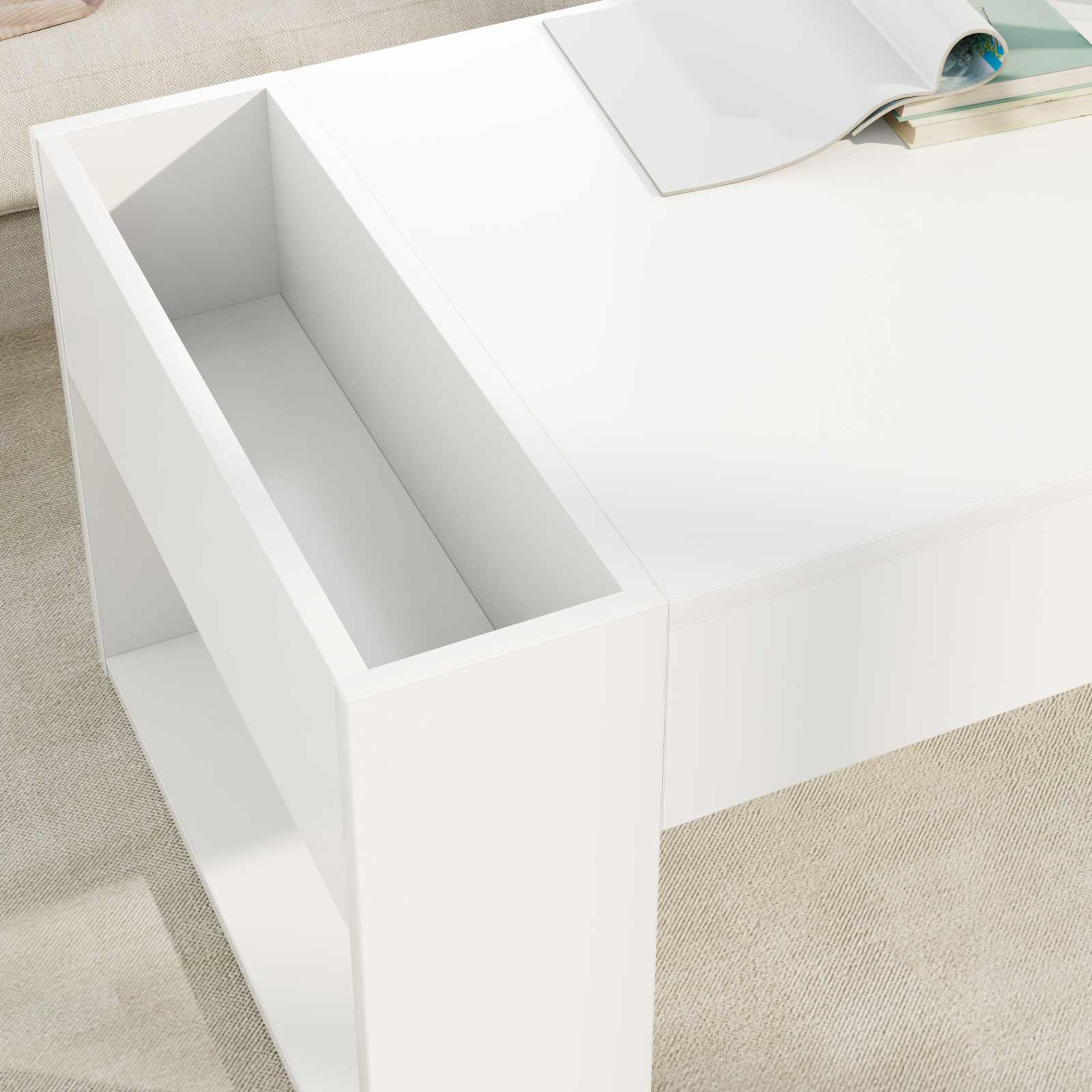 Table basse Blanc 110 x 50 x 41 cm Bois d'ingénierie - XIOS