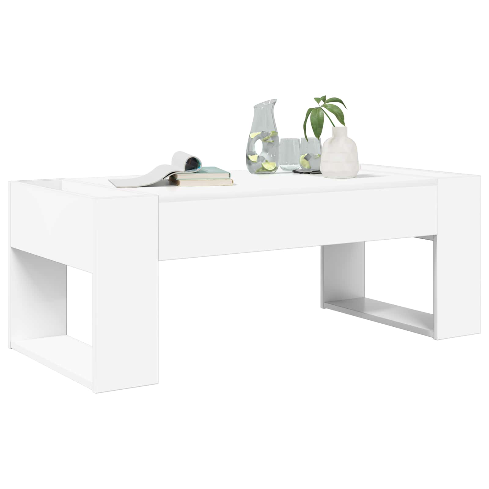 Table basse Blanc 110 x 50 x 41 cm Bois d'ingénierie - XIOS
