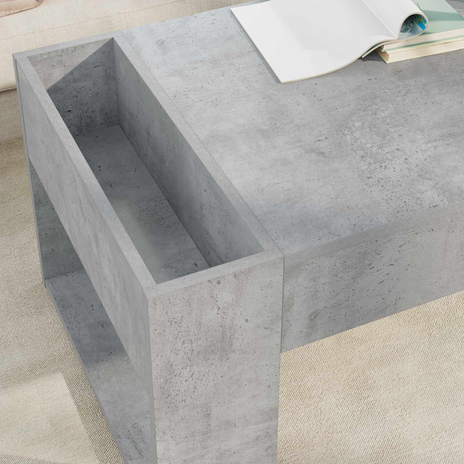 Table basse Gris béton 110 x 50 x 41 cm Bois d'ingénierie - XIOS