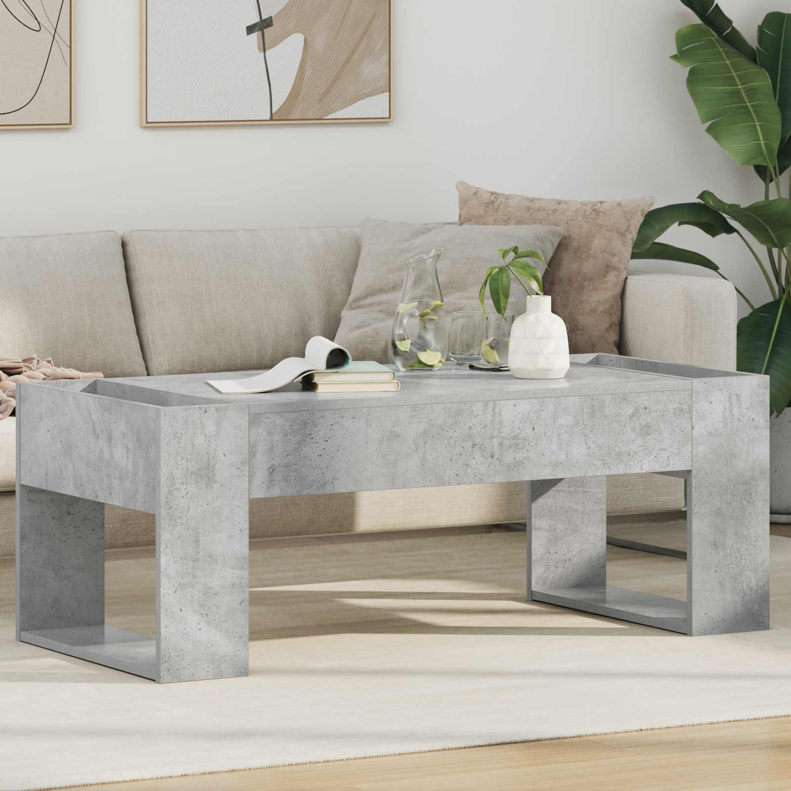 Table basse Gris béton 110 x 50 x 41 cm Bois d'ingénierie - XIOS