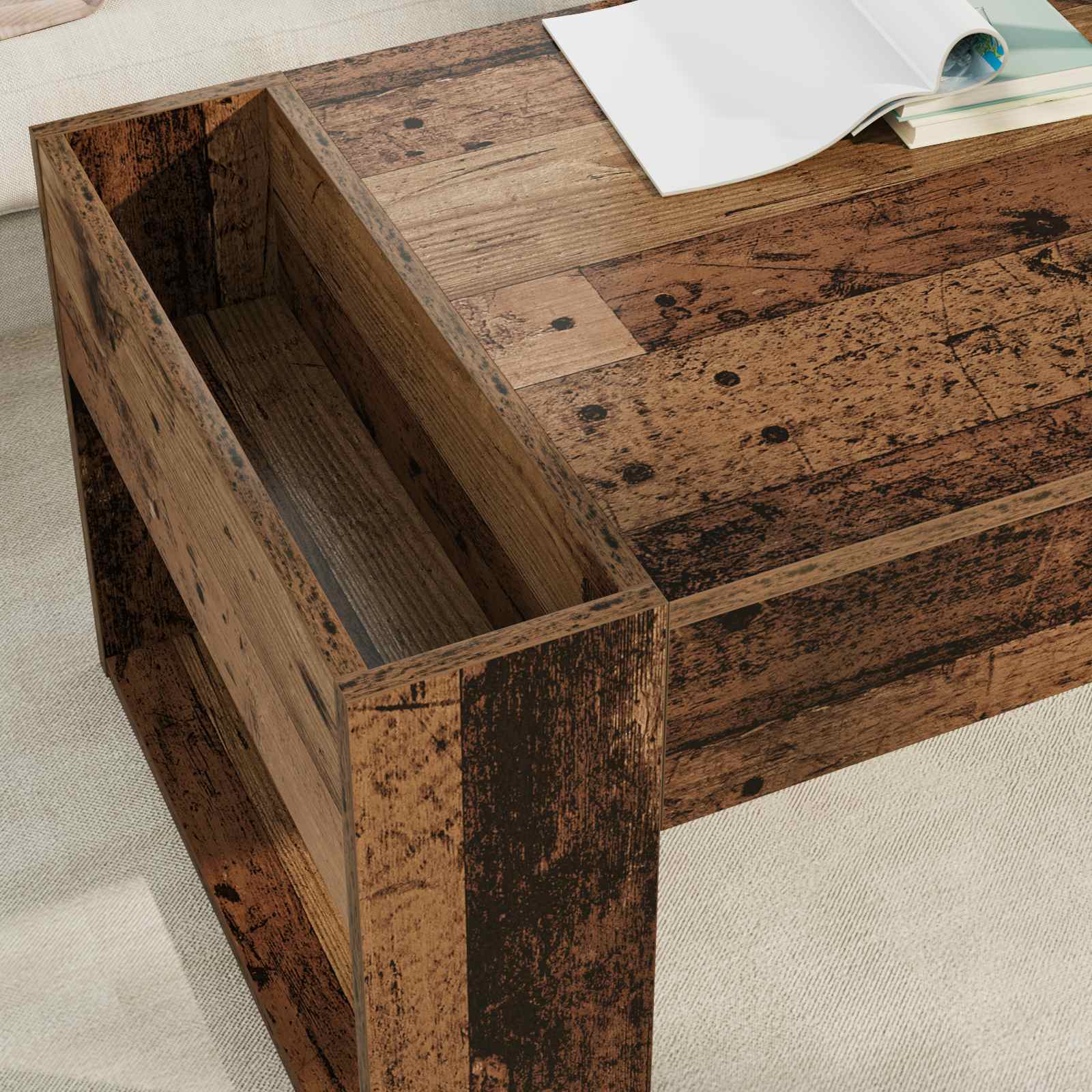Table basse Bois ancien 110 x 50 x 41 cm Bois d'ingénierie - XIOS