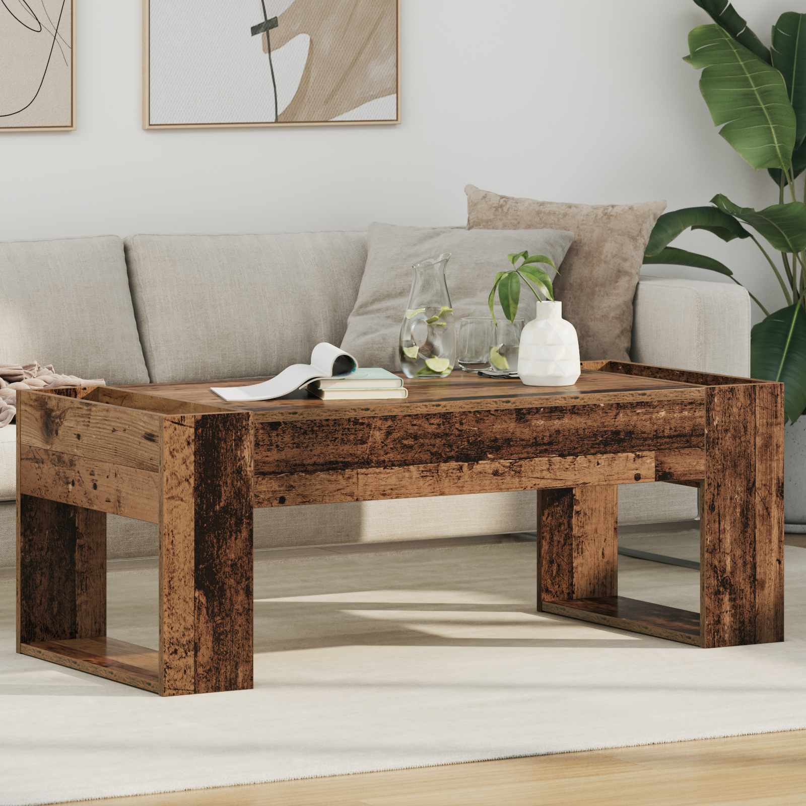 Table basse Bois ancien 110 x 50 x 41 cm Bois d'ingénierie - XIOS