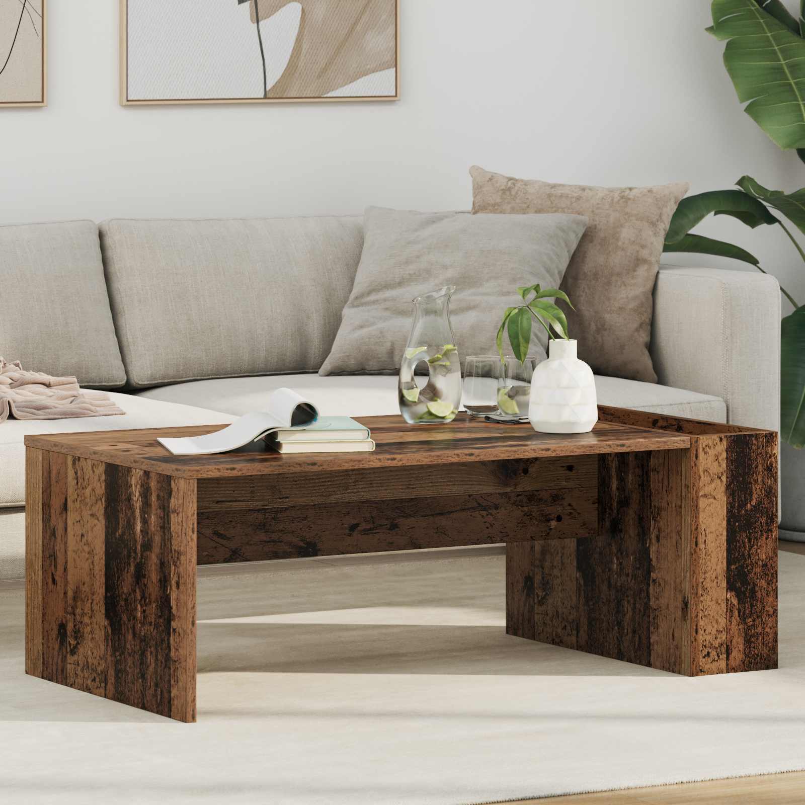 Table basse Bois ancien 95 x 50 x 34 cm Bois d'ingénierie - XIOS