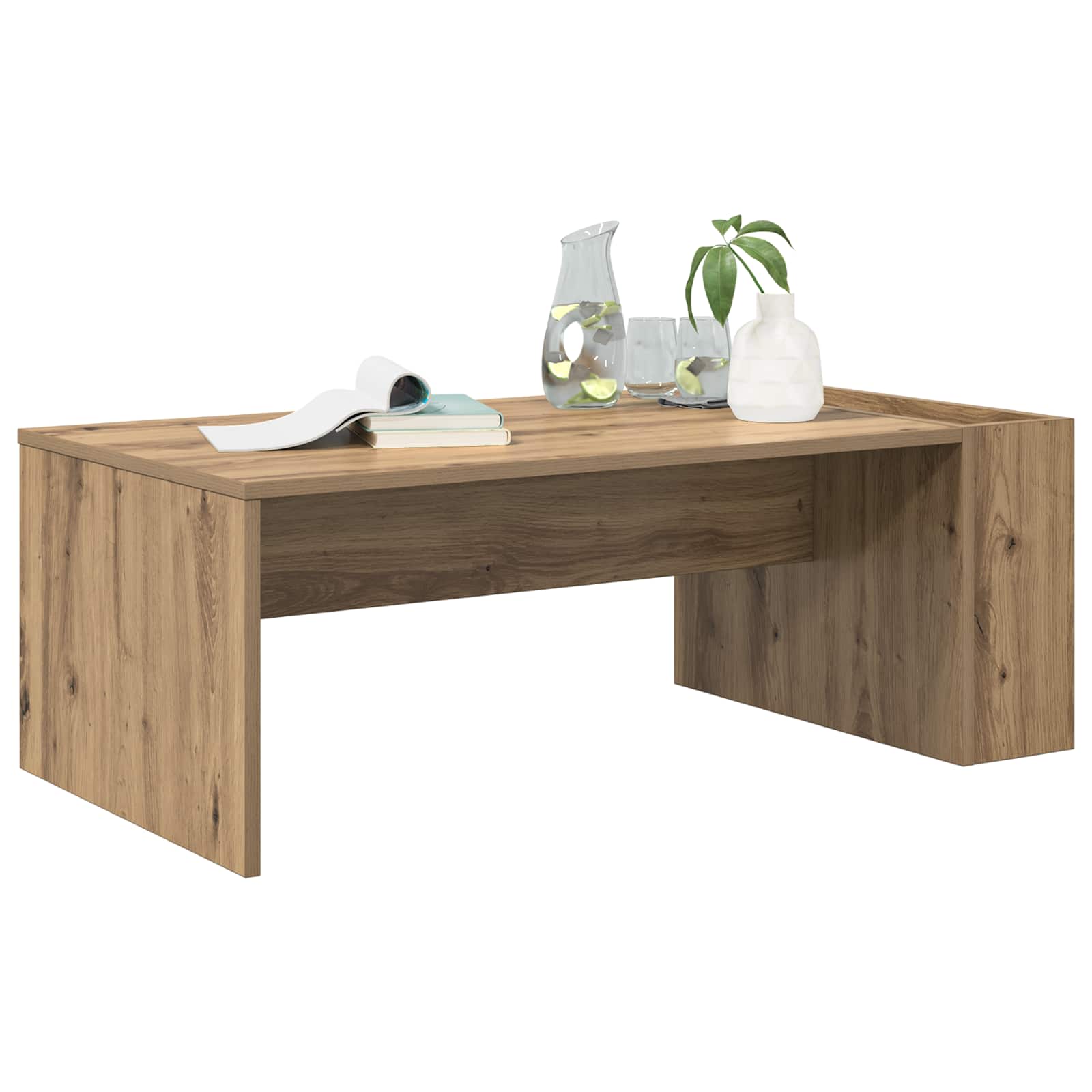 Table basse Chêne artisanal 95 x 50 x 34 cm Bois d'ingénierie - XIOS