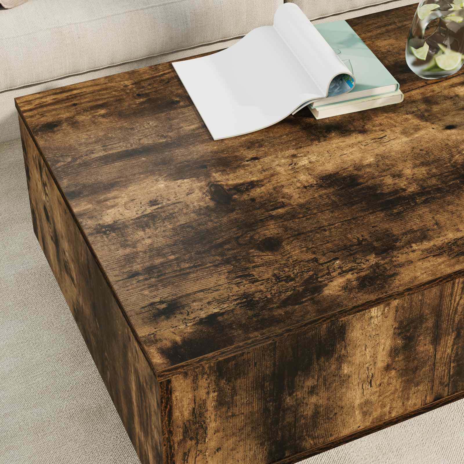 Table basse Chêne fumé 95 x 55 x 31 cm Bois d'ingénierie - XIOS