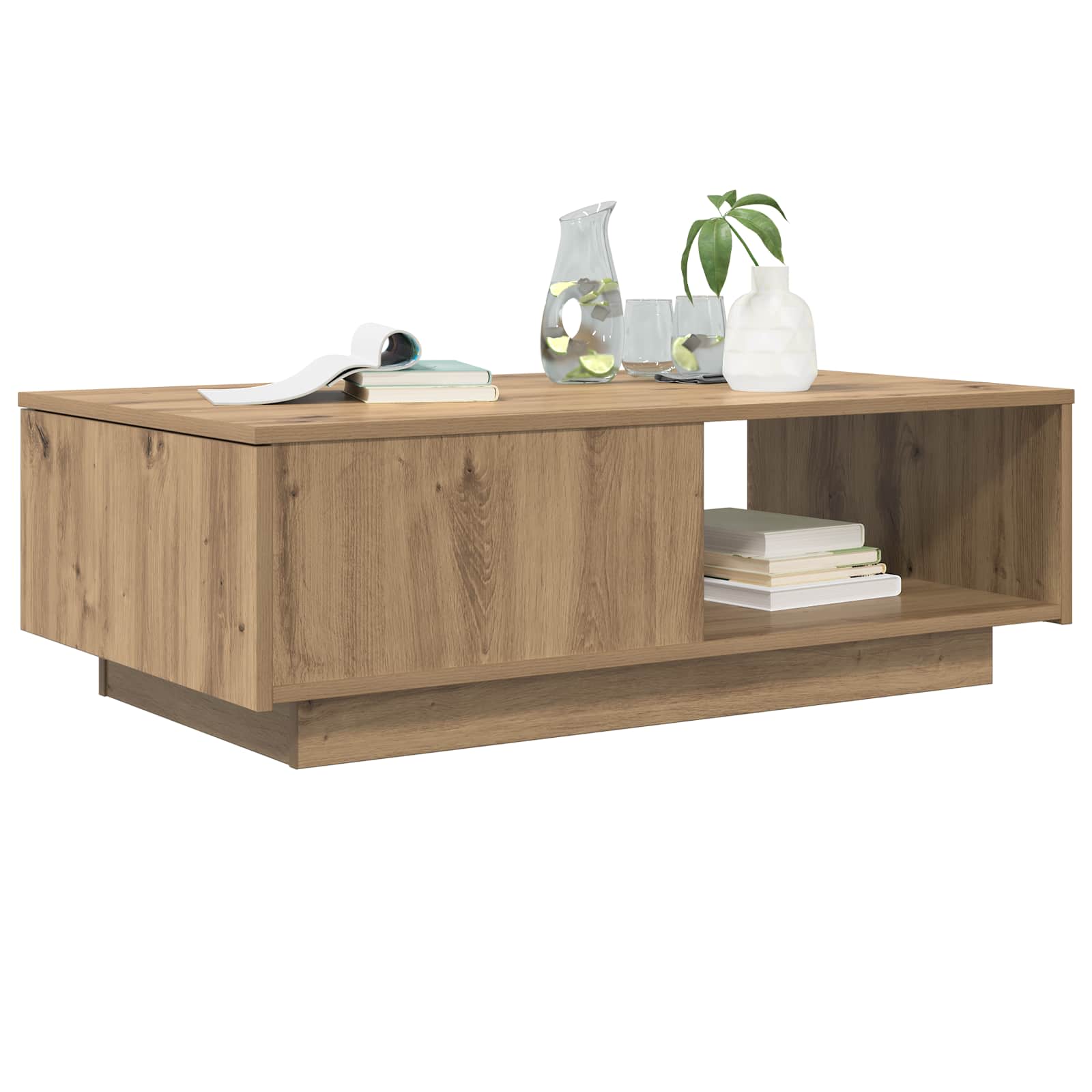 Table basse Chêne artisanal 95 x 55 x 31 cm Bois d'ingénierie - XIOS