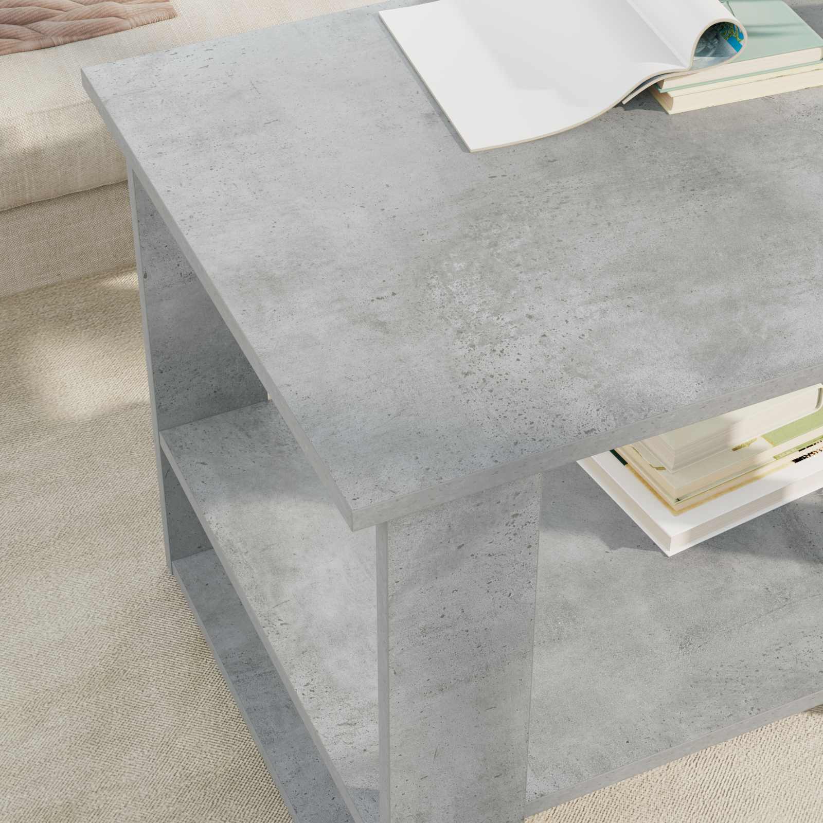 Table basse Gris béton 72 x 50 x 50 cm Bois d'ingénierie - XIOS