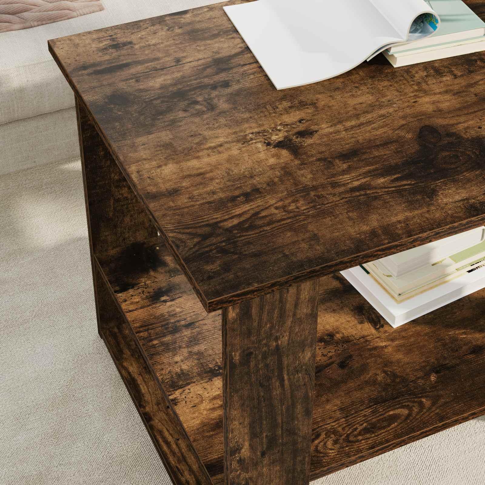 Table basse Chêne fumé 72 x 50 x 50 cm Bois d'ingénierie - XIOS