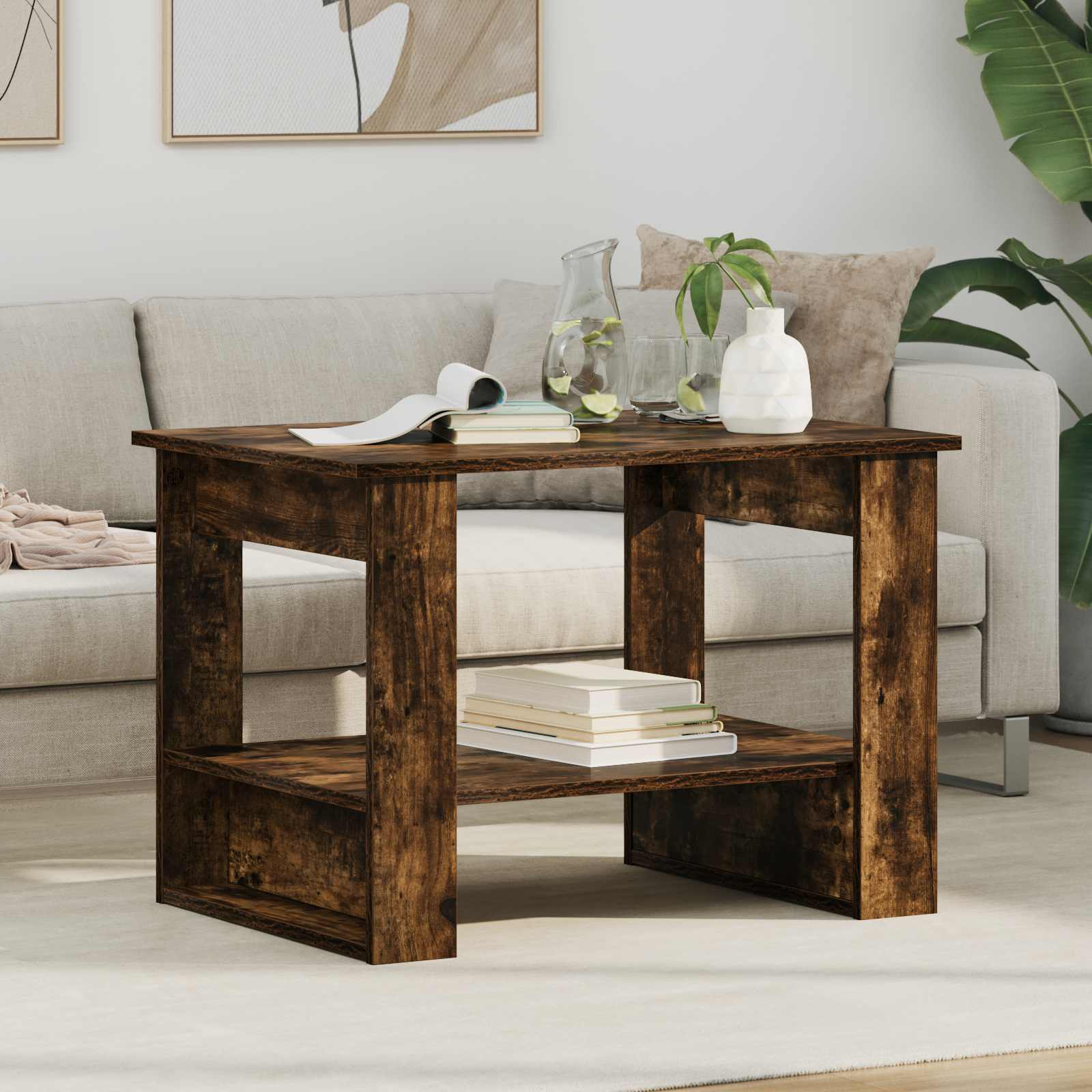 Table basse Chêne fumé 72 x 50 x 50 cm Bois d'ingénierie - XIOS