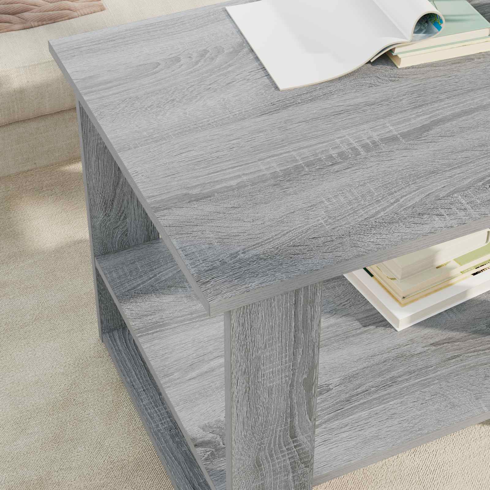 Table basse Gris Sonoma 72 x 50 x 50 cm Bois d'ingénierie