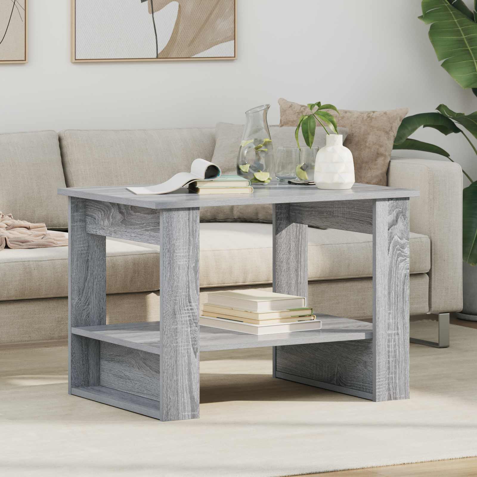 Table basse Gris Sonoma 72 x 50 x 50 cm Bois d'ingénierie