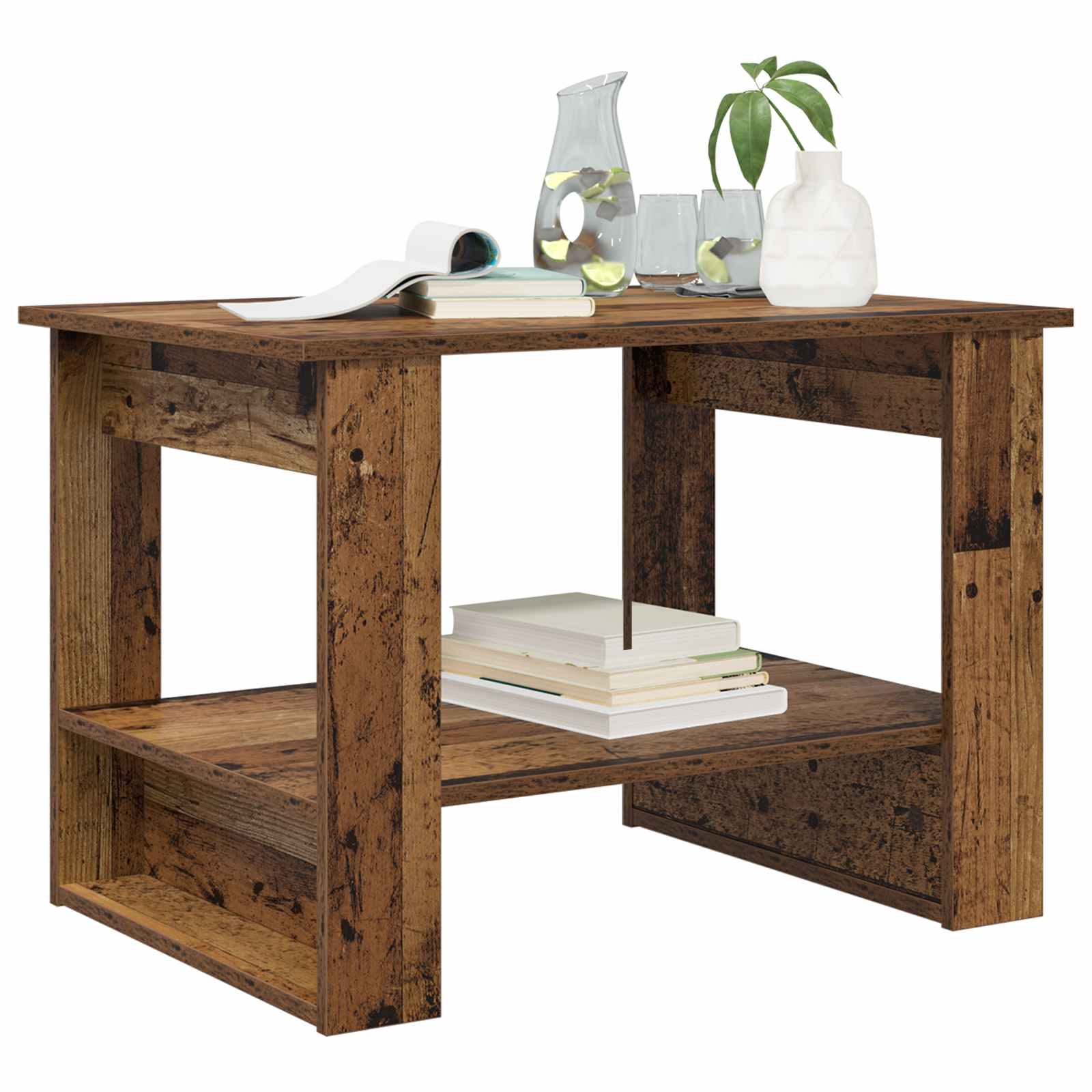 Table basse Bois ancien 72 x 50 x 50 cm Bois d'ingénierie