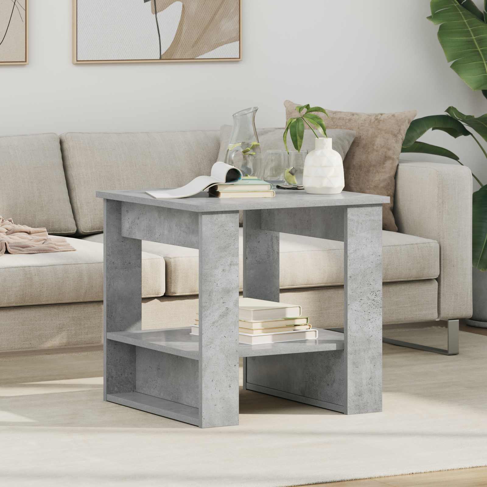 Table basse Gris béton 51 x 50 x 50 cm Bois d'ingénierie - XIOS