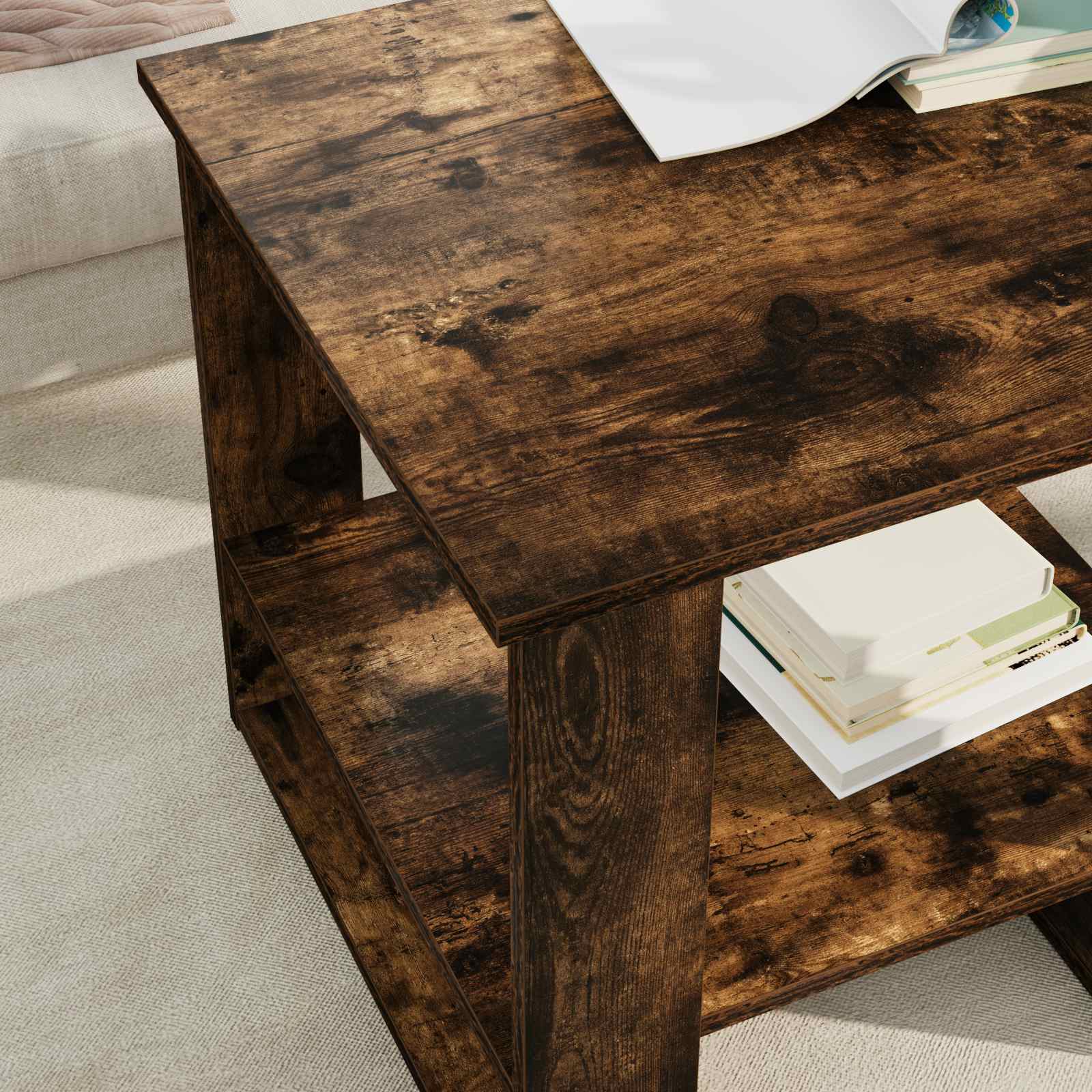 Table basse Chêne fumé 51 x 50 x 50 cm Bois d'ingénierie - XIOS