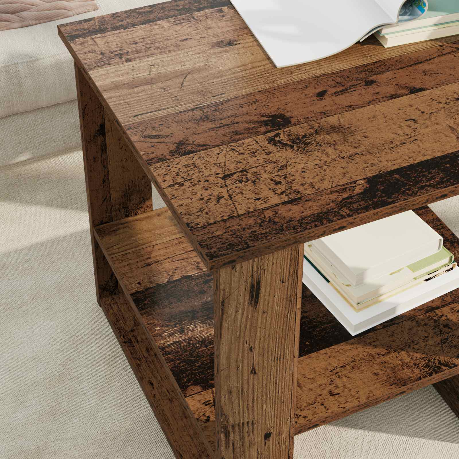 Table basse Bois ancien 51 x 50 x 50 cm Bois d'ingénierie - XIOS