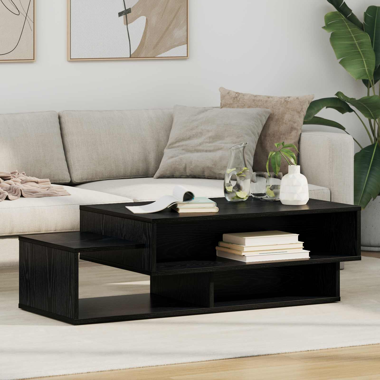 Table basse Chêne noir 105 x 50 x 32,5 cm Bois d'ingénierie - XIOS