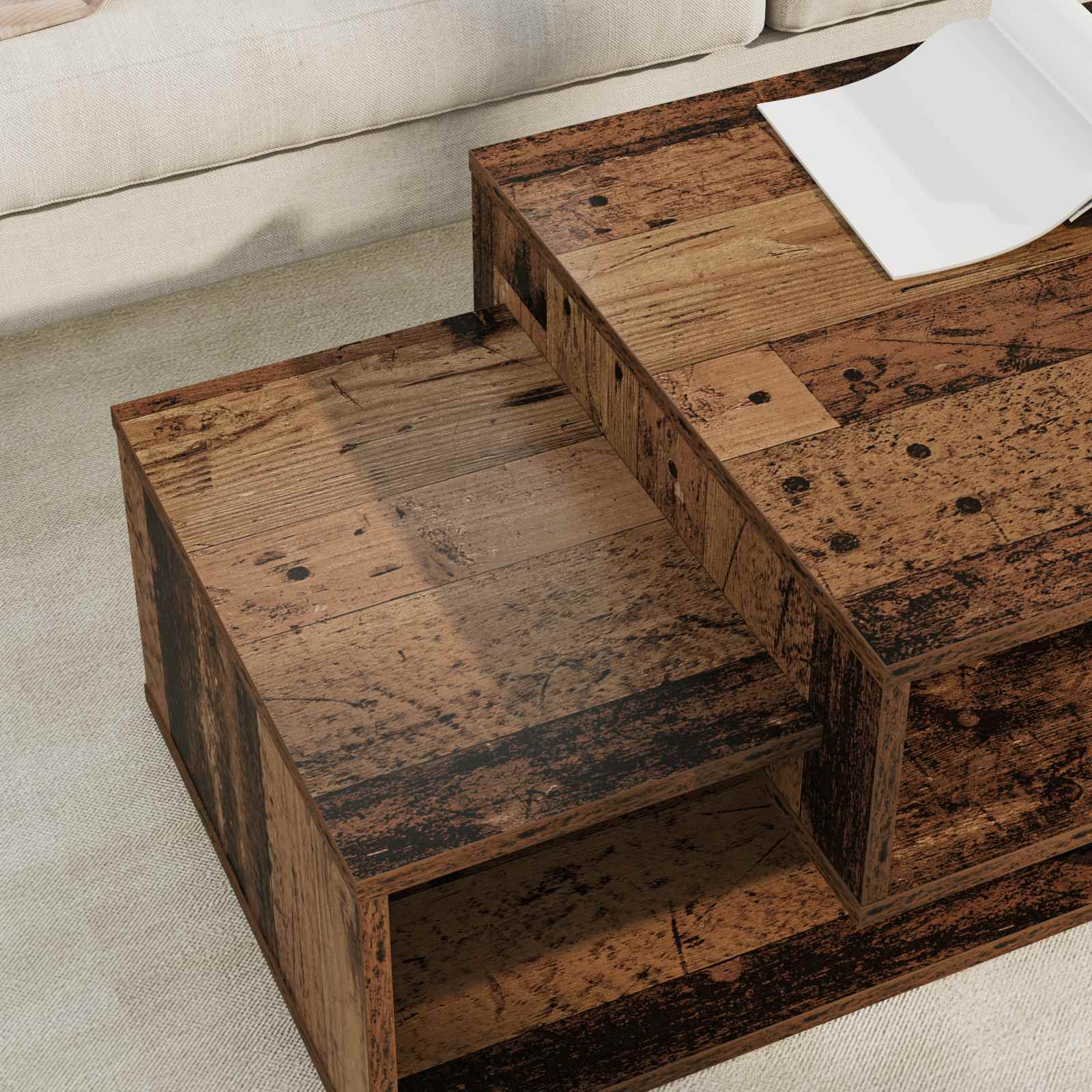 Table basse Bois ancien 105 x 50 x 32,5 cm Bois d'ingénierie - XIOS